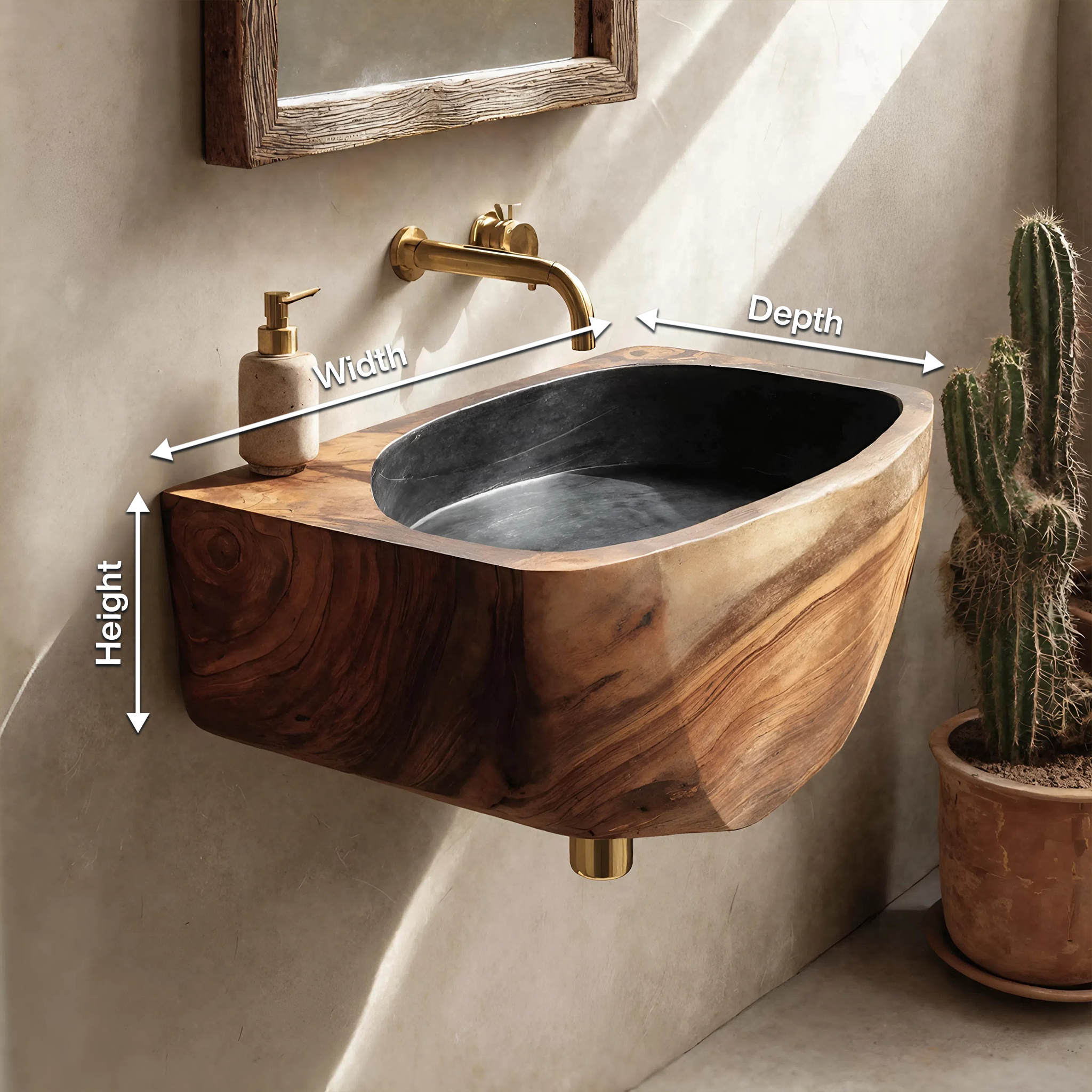 Modern Solid Wood Vanity Sink For Minimalist Bathroom Design SILDTTNVS032