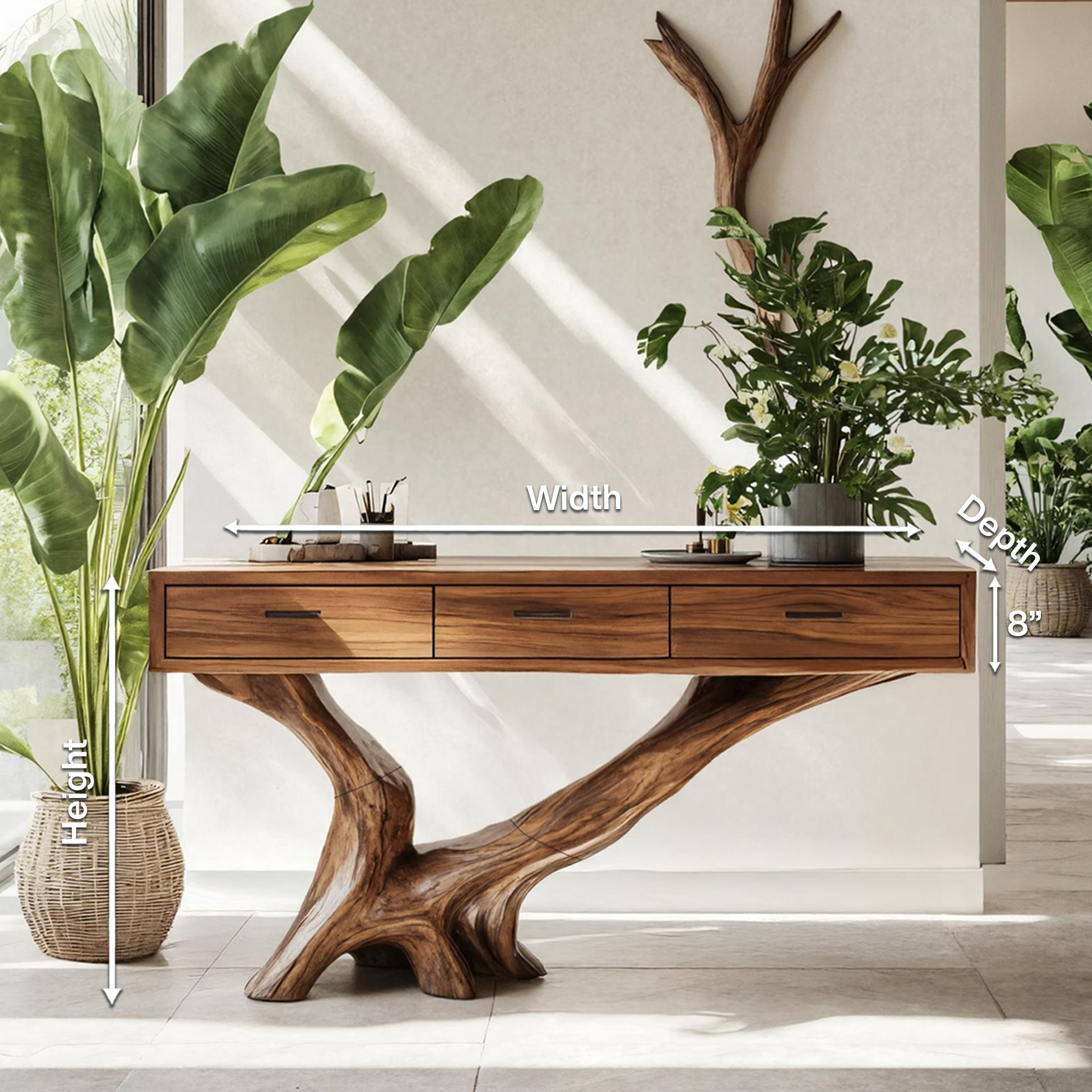 Handcrafted Live Edge Entryway Table For Living Room Modern Farmhouse SILDTTRCS020