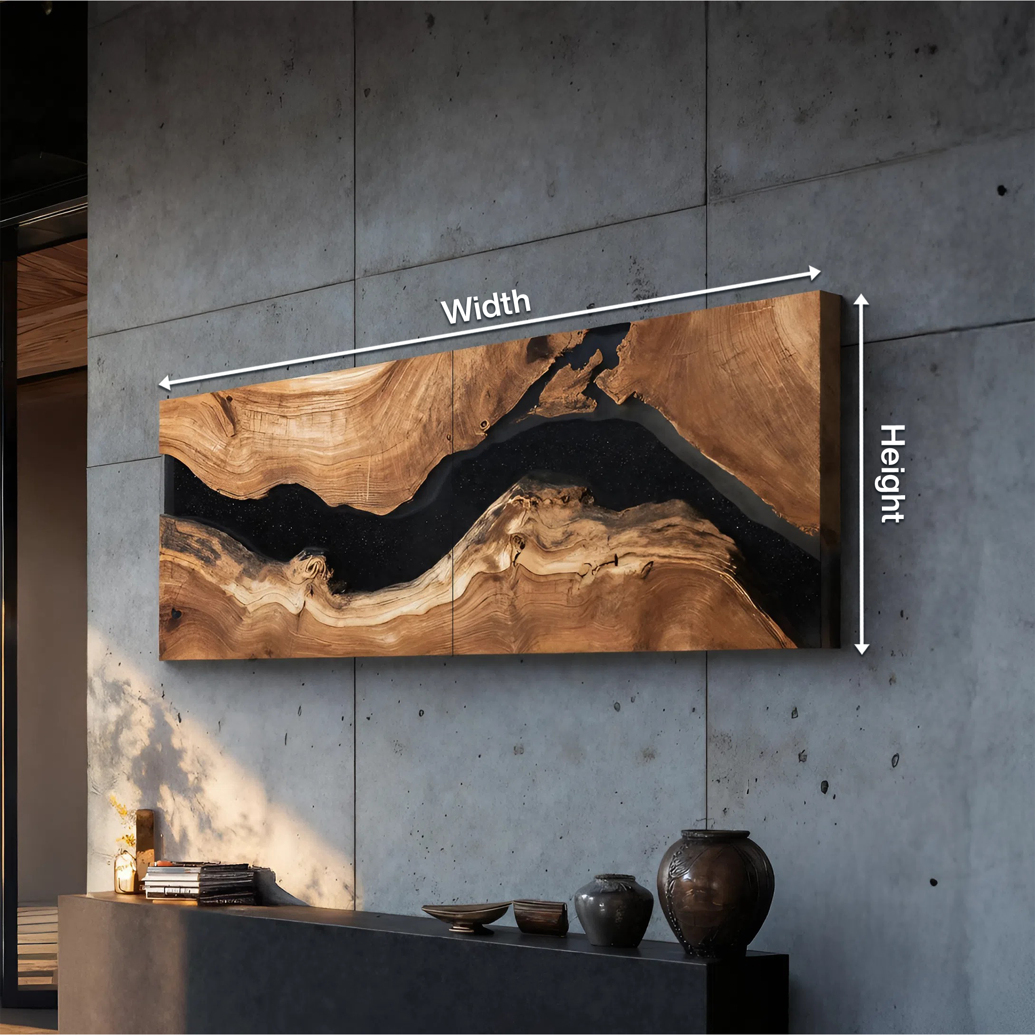 Handcrafted Wooden Rectangular Wall Art For Living Room Decor SILDTTRWA031