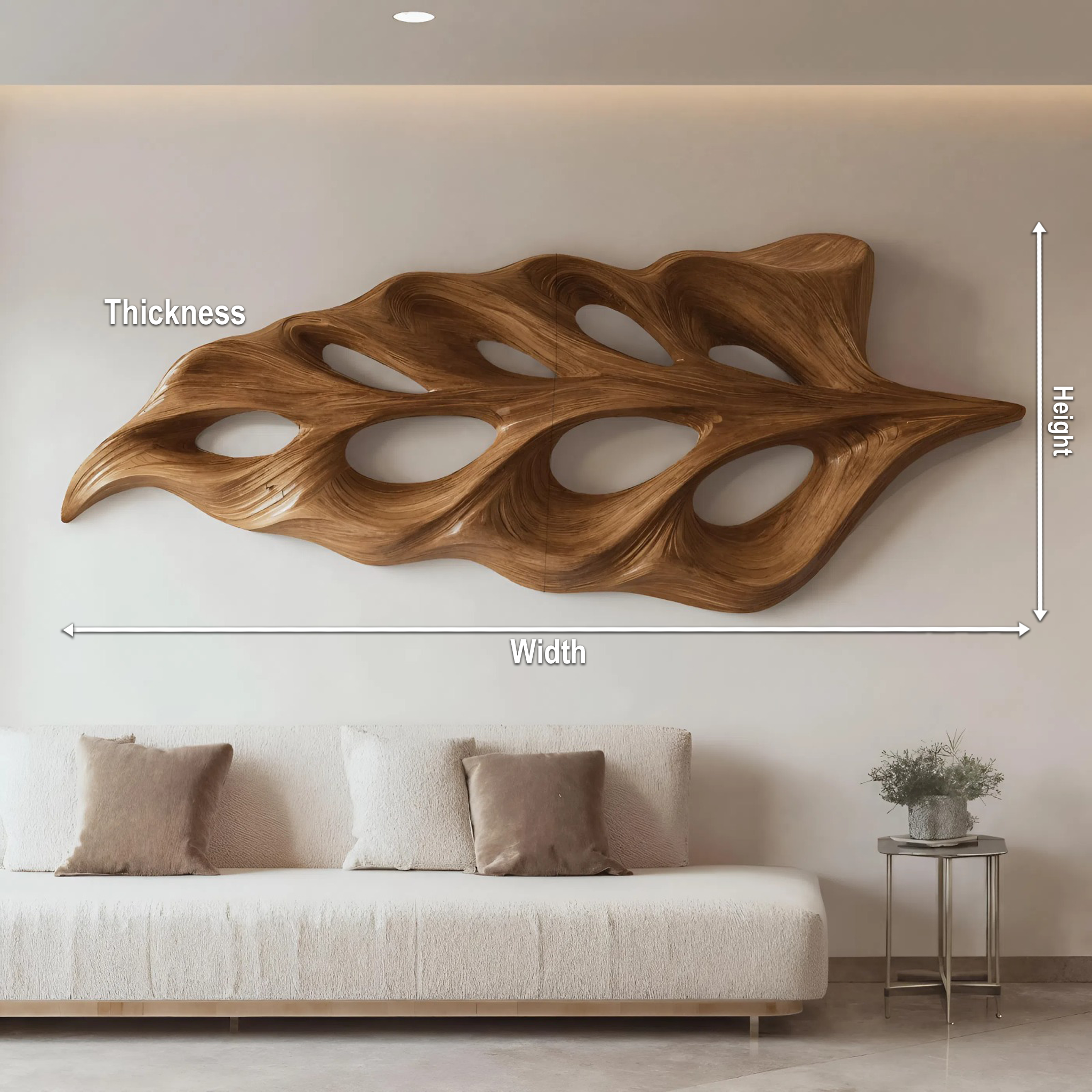 Modern Flowing Leaf Shape Carved For Home RTTHHNWA095