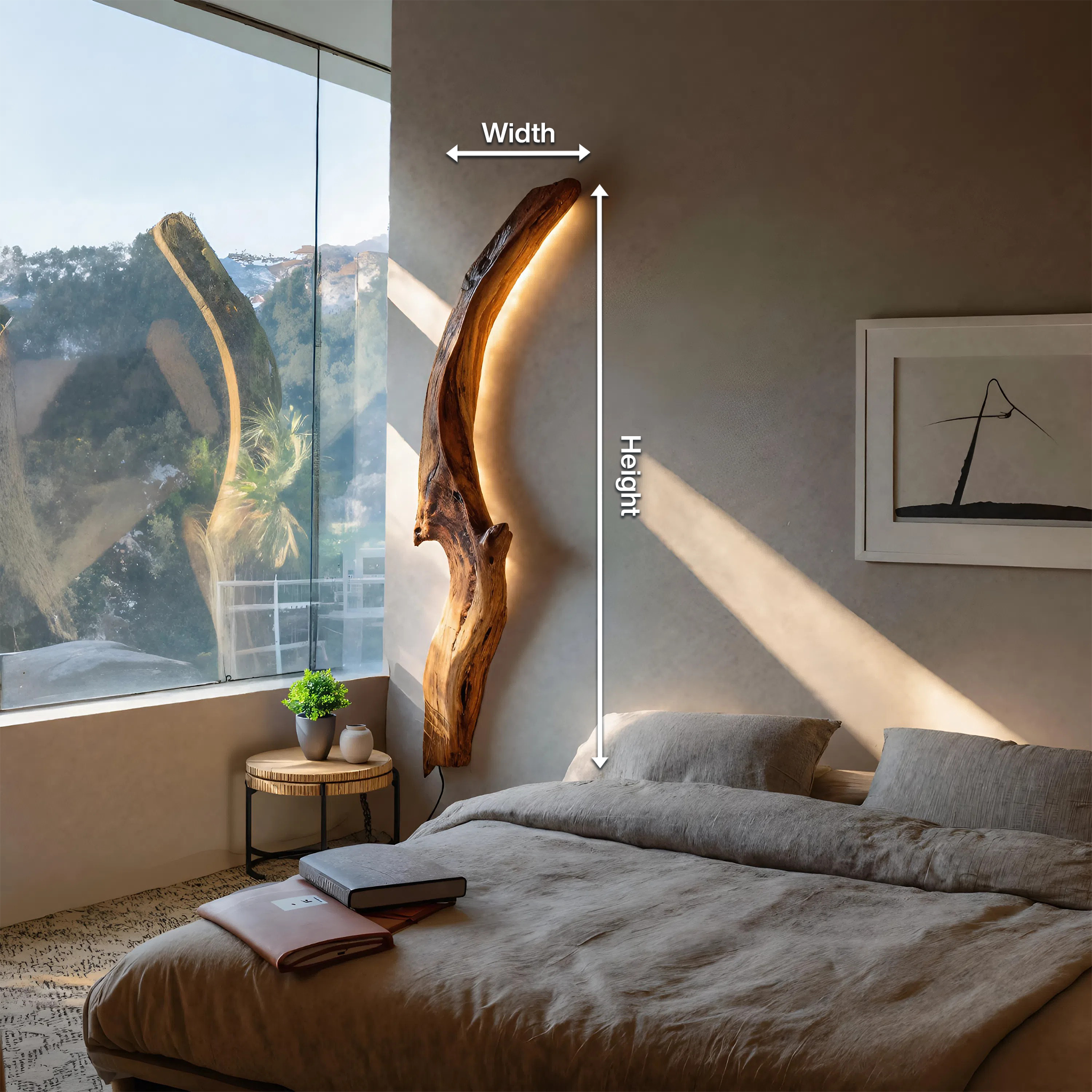 Organic Wall Sconce Curved For Bedroom Or Entryway Decor SITHTTLAM028