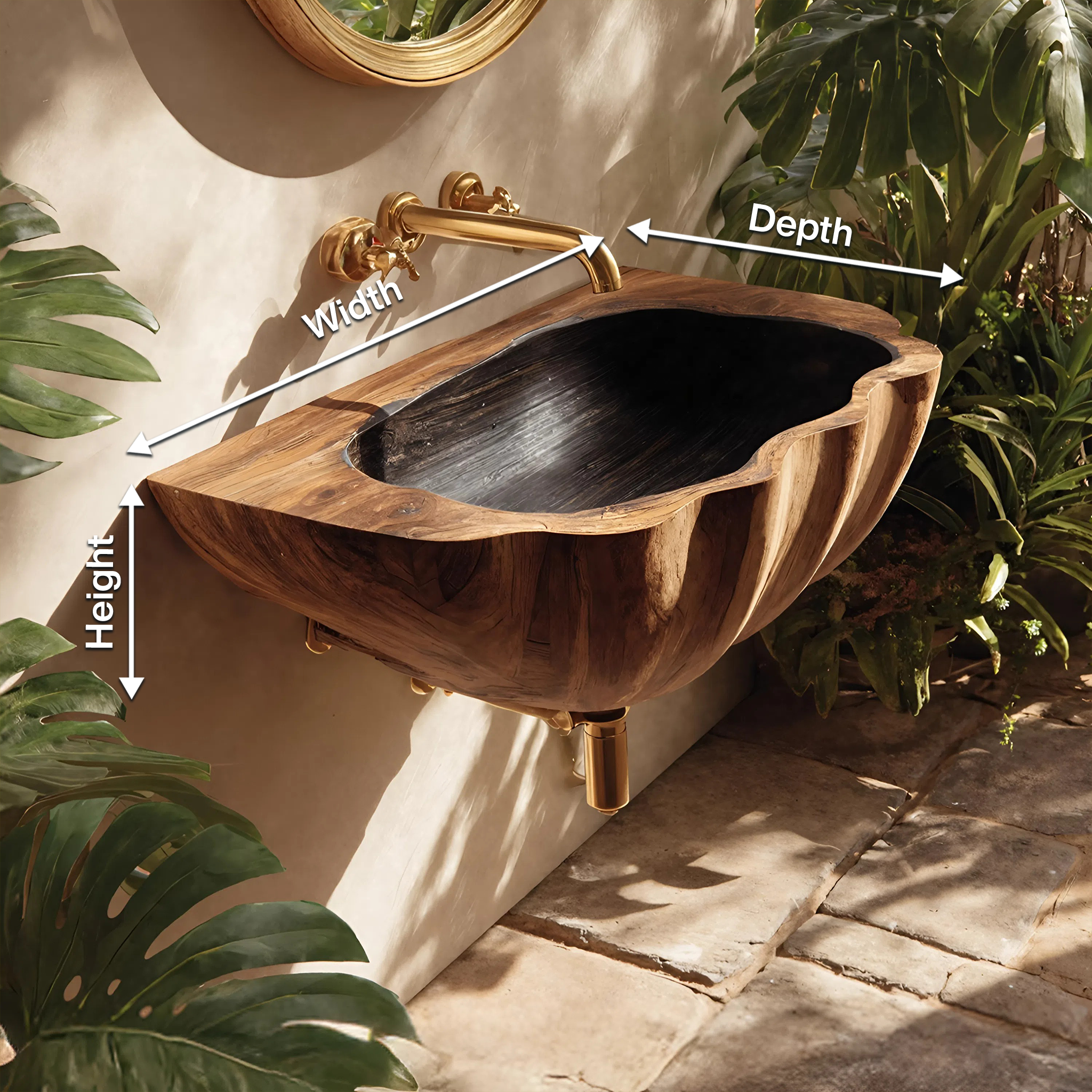 Modern Wall Mounted Wooden Bathroom Sink For Contemporary Bathroom Decor SILDTTNVS036