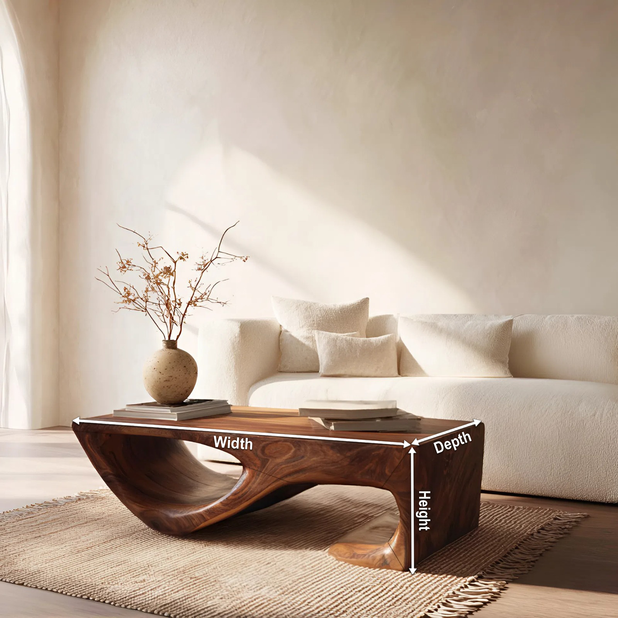 Minimal Curved Coffee Table For Living Room RTTHHNCF047