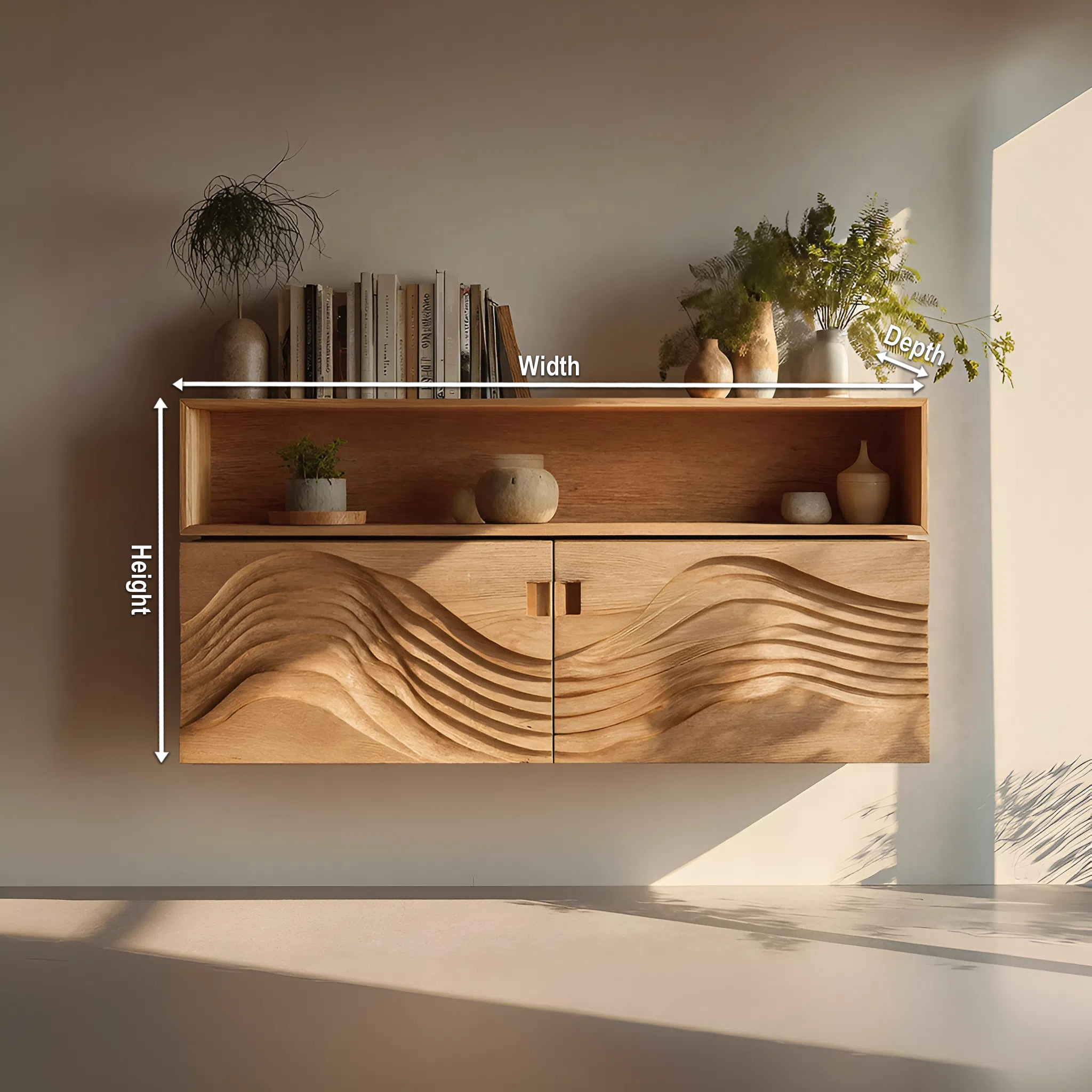 Industrial Wooden Wall Mounted Bookshelf For Home Office Storage SILDTTRWMS002