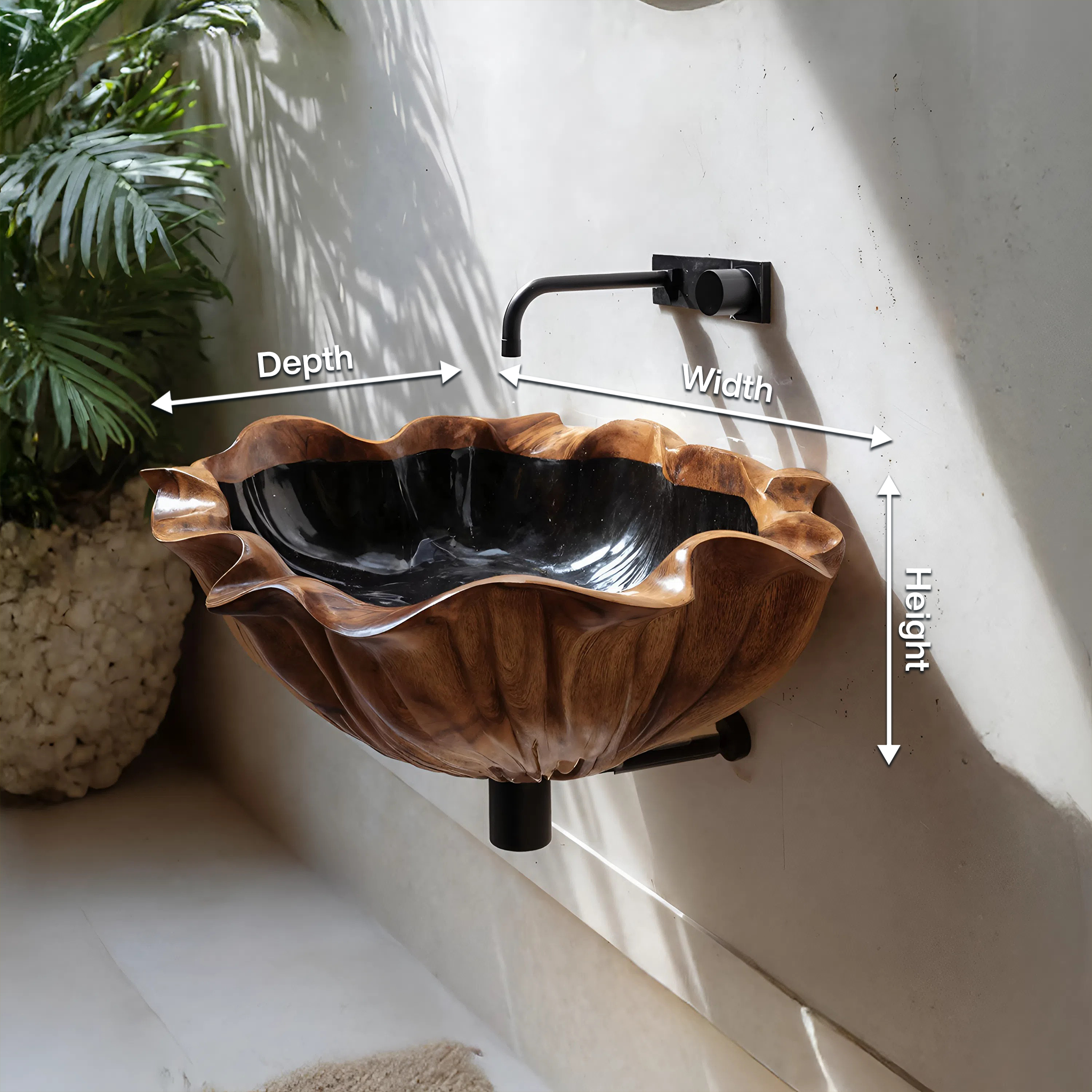 Farmhouse Live Edge Wood Vanity Sink For Timeless Bathroom Decor SILDTTRVS030