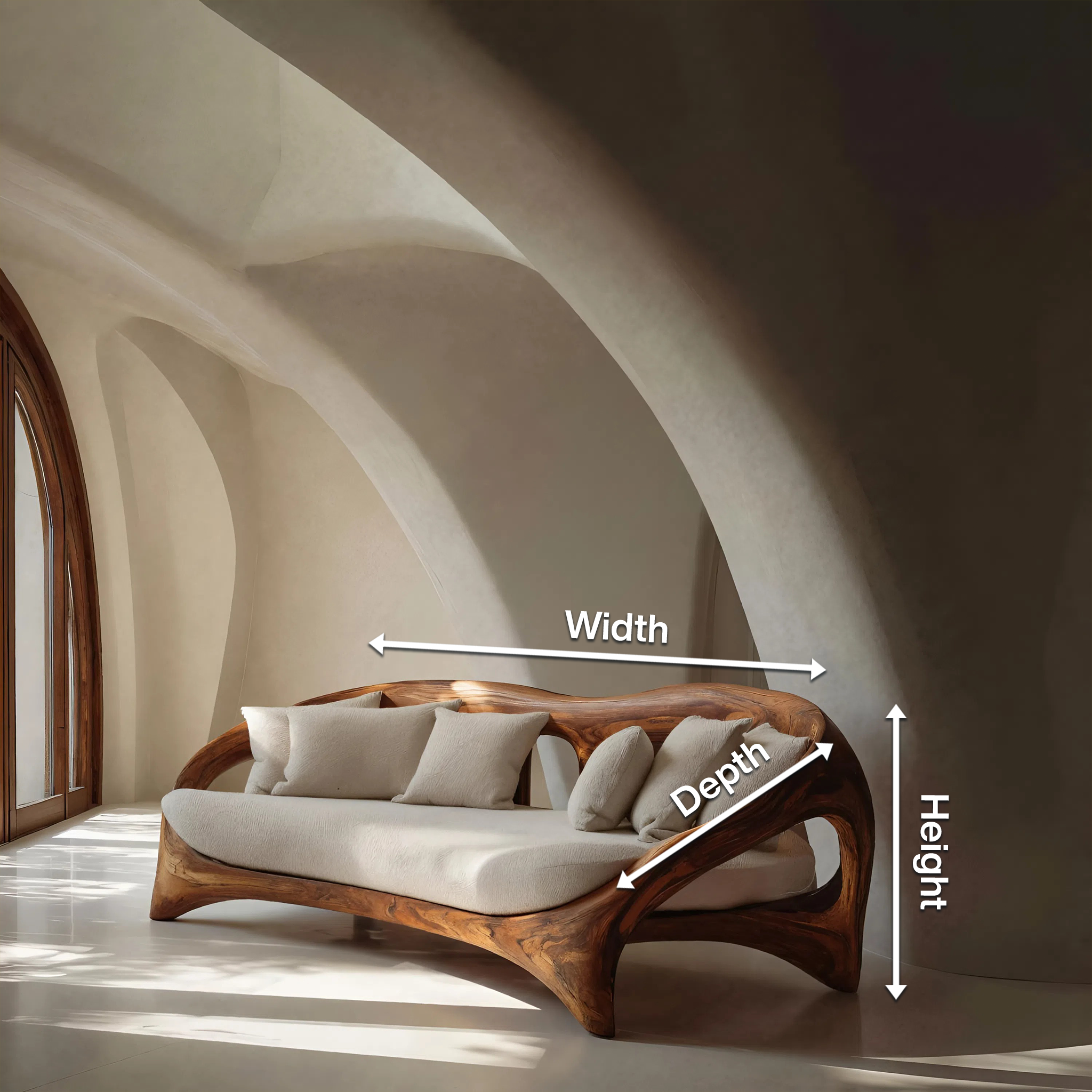 Organic Curved Sofa For Living Room Furniture RTTHHNSFA007