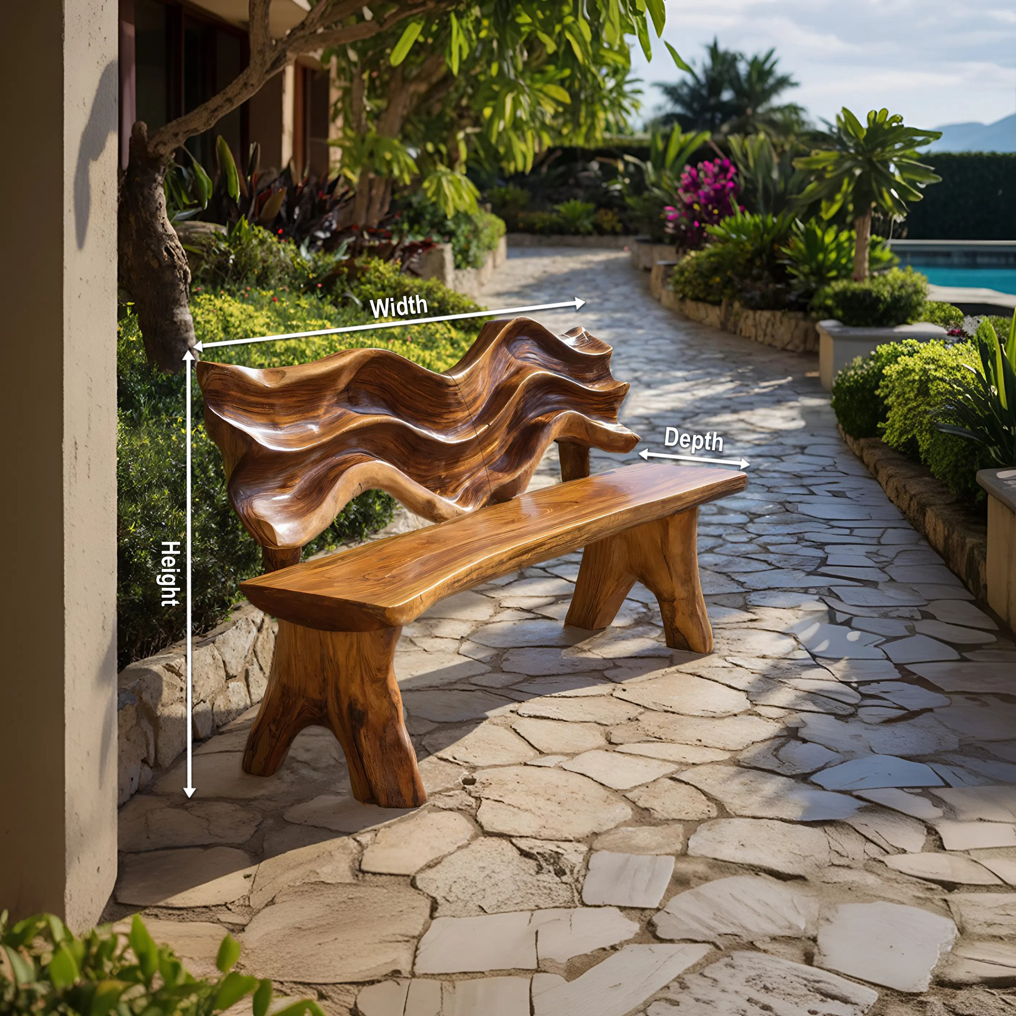 Rustic Live Edge Bench For Entryway Accent Seating SILDTTRBEN033