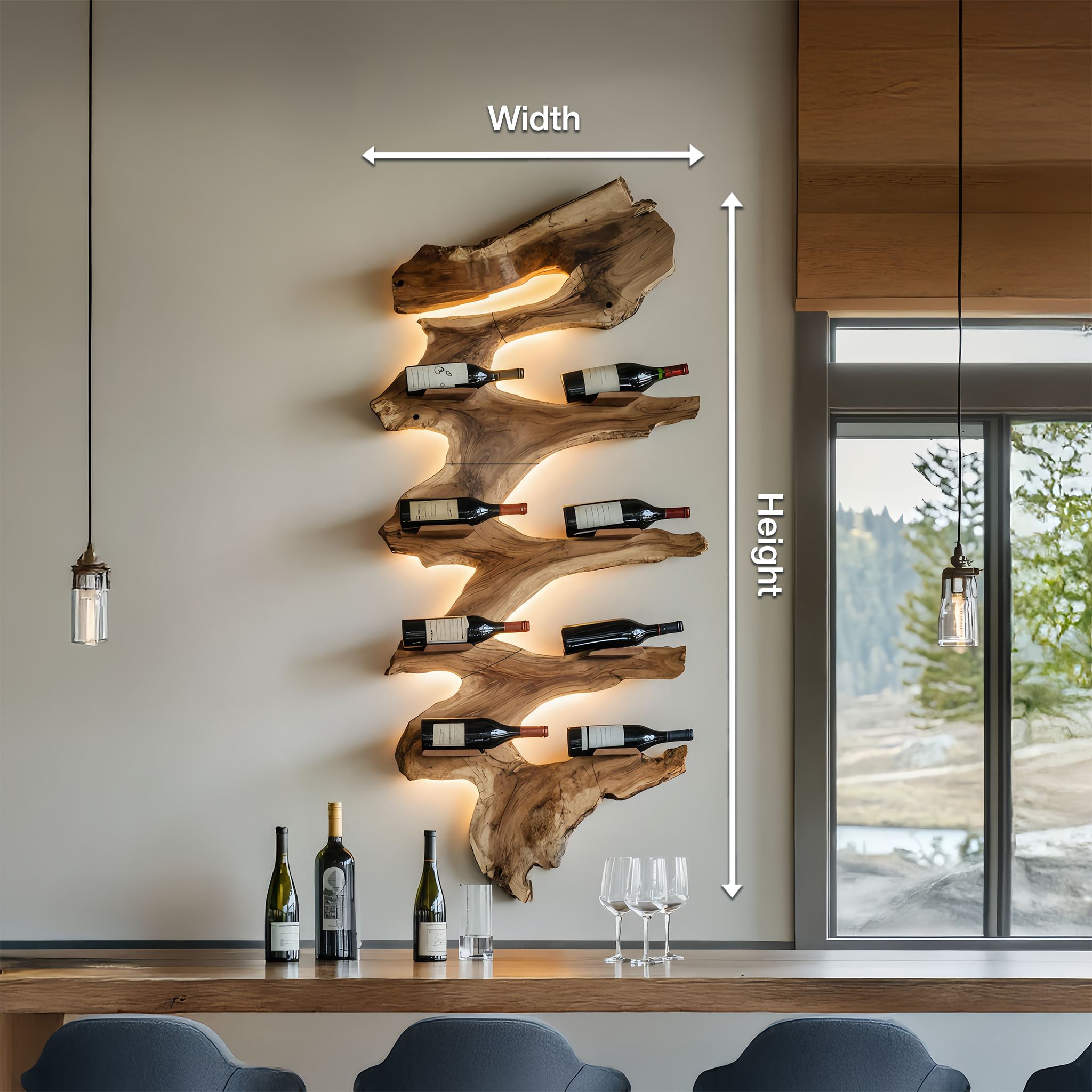 Modern Solid Wood Wine Rack For Living Room Furniture Design SILDTTRWH050