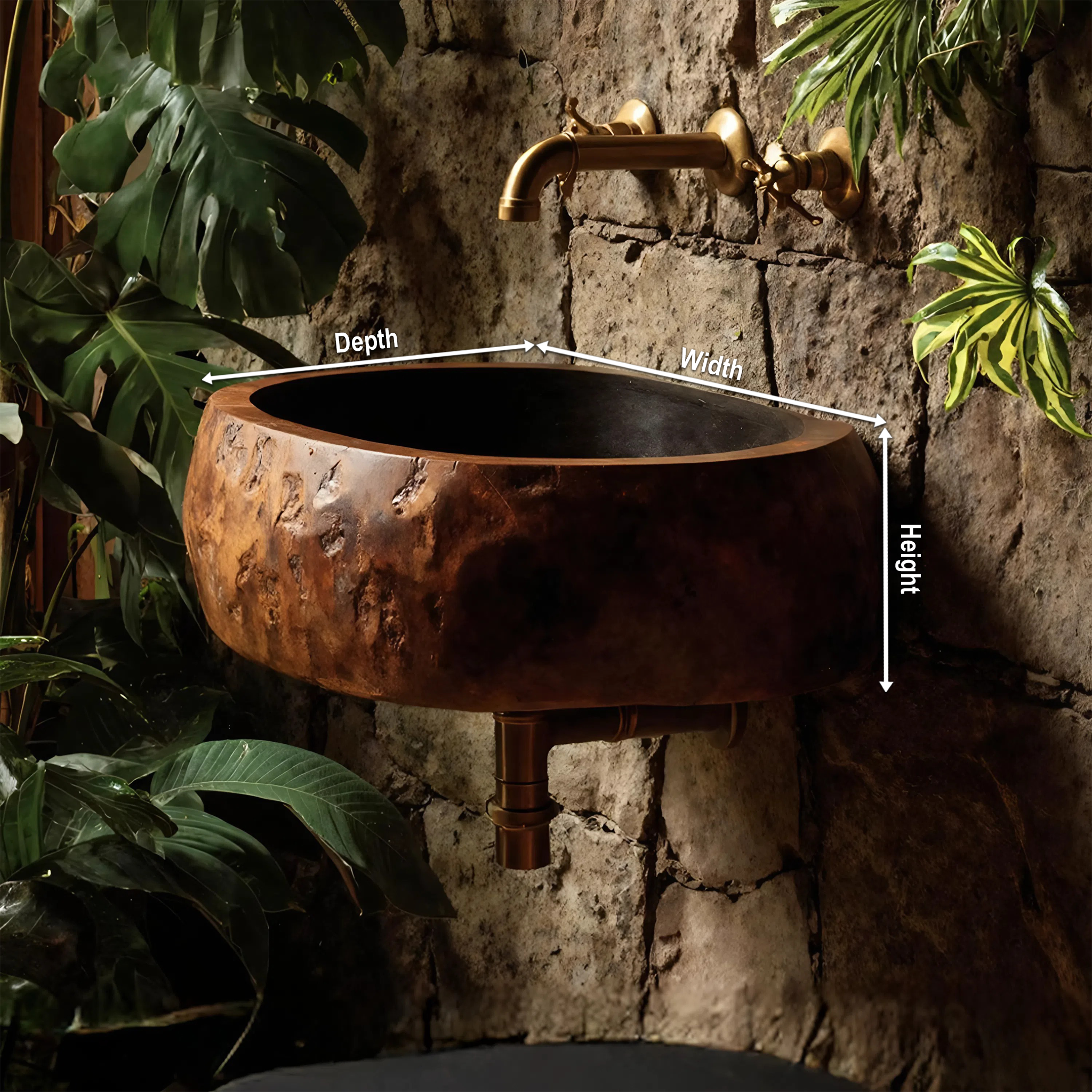 Handcrafted Solid Wood Vanity Sink For Bathroom Furniture Style Decor SILDTTNVS063