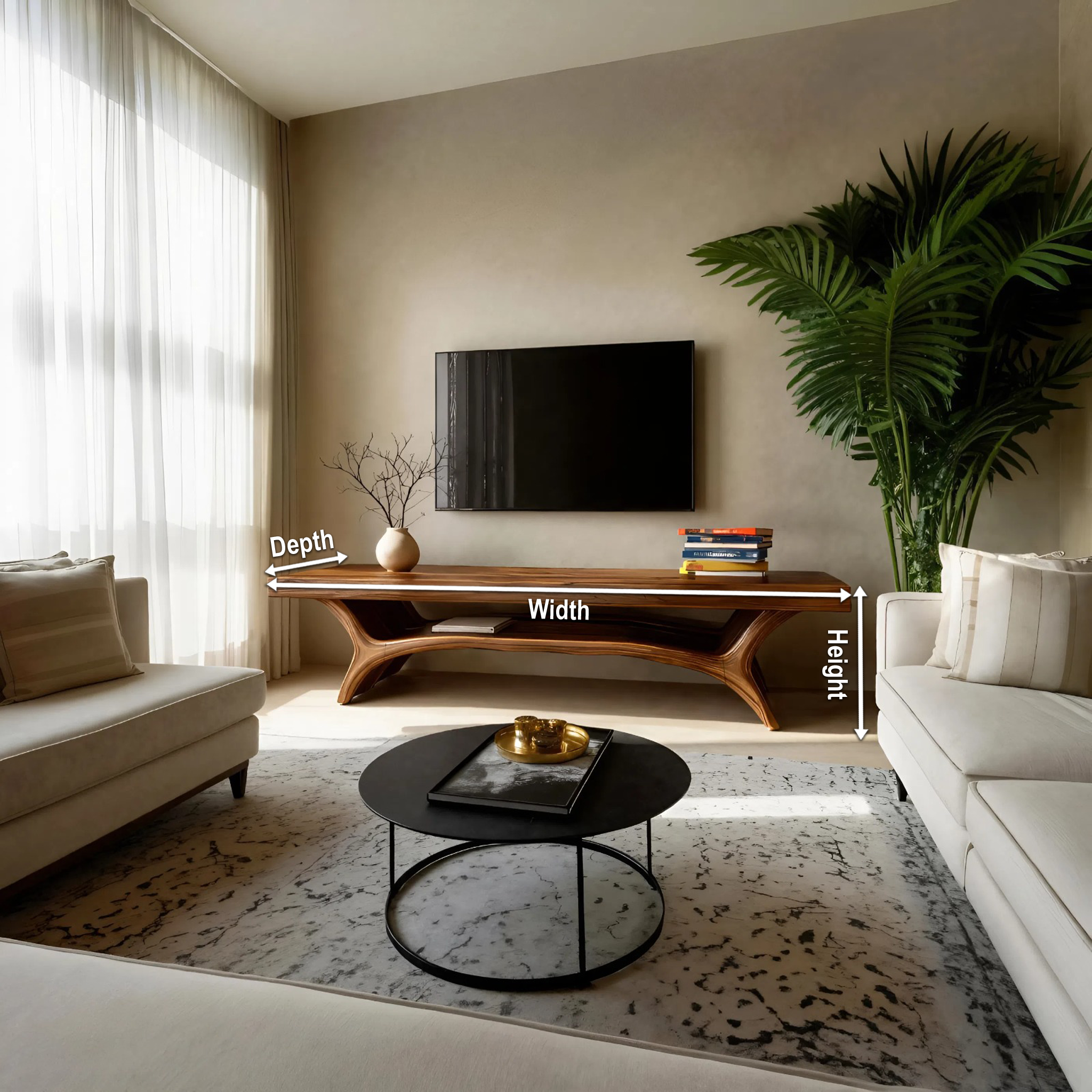 Architectural TV Stand With Shelf For Living Room RTTHTTTVC062