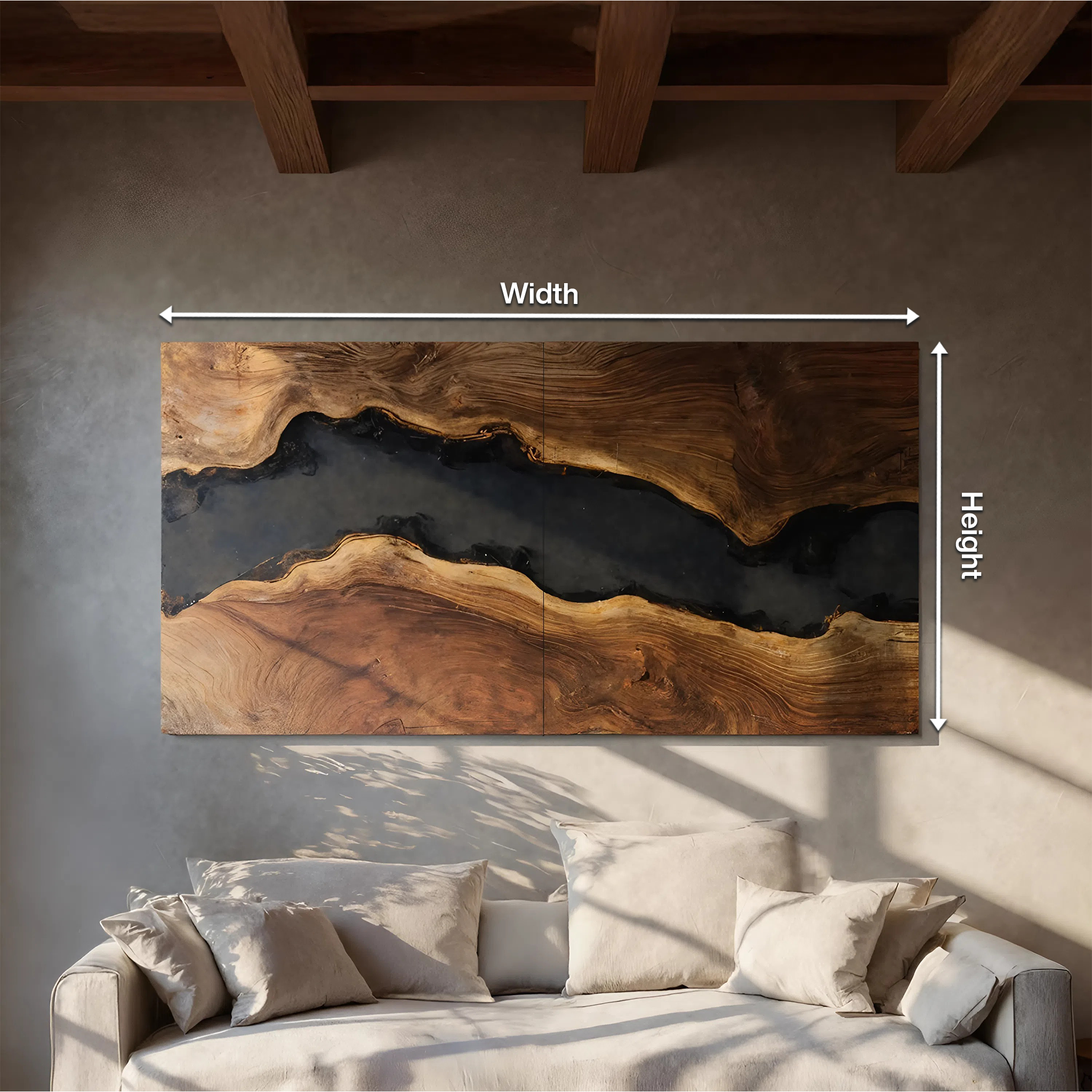 Modern Solid Wood Wall Sculpture For Bedroom Decor SILDTTRWA032