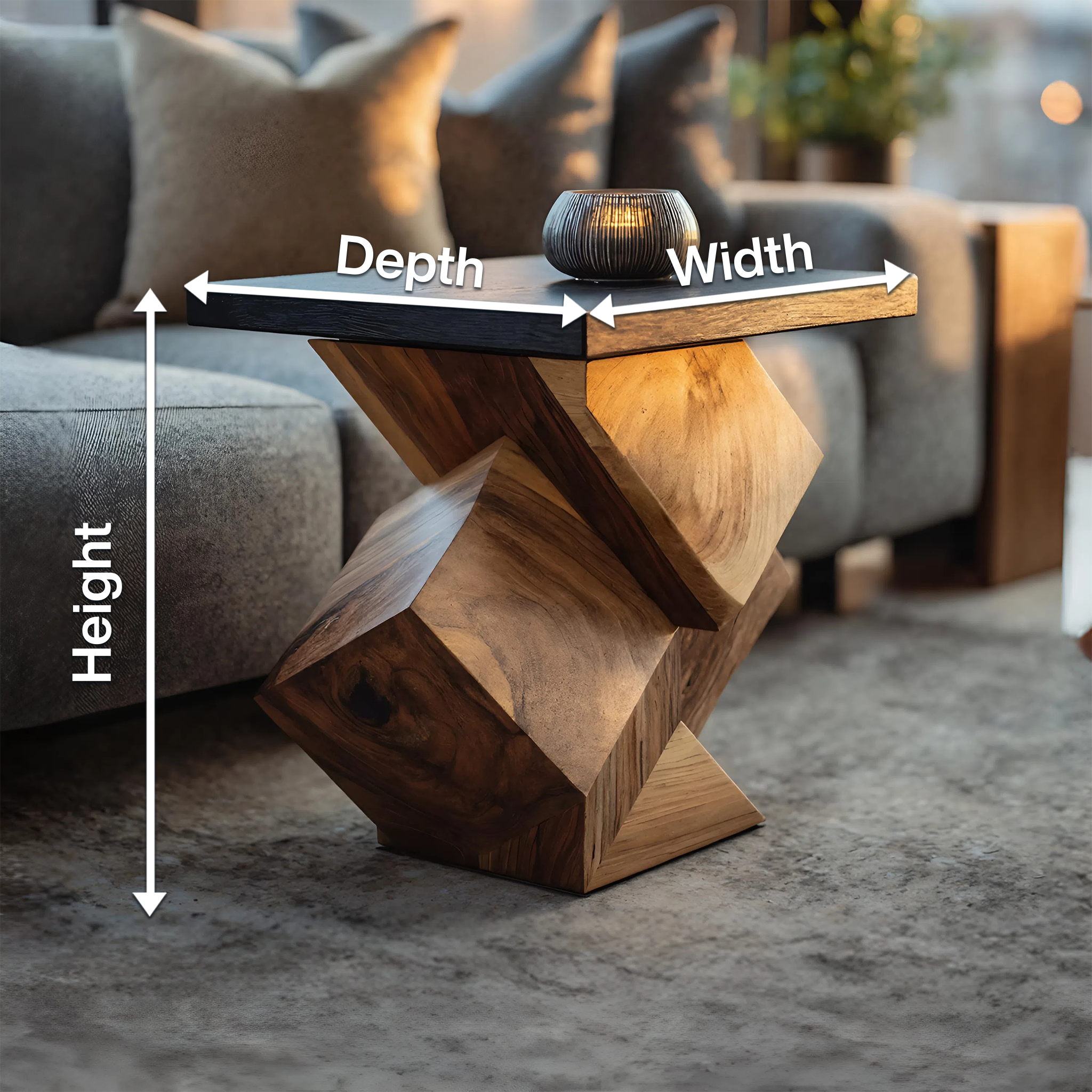Handcrafted Live Edge Side Table For Warm Living Space SILDTTNSTA014