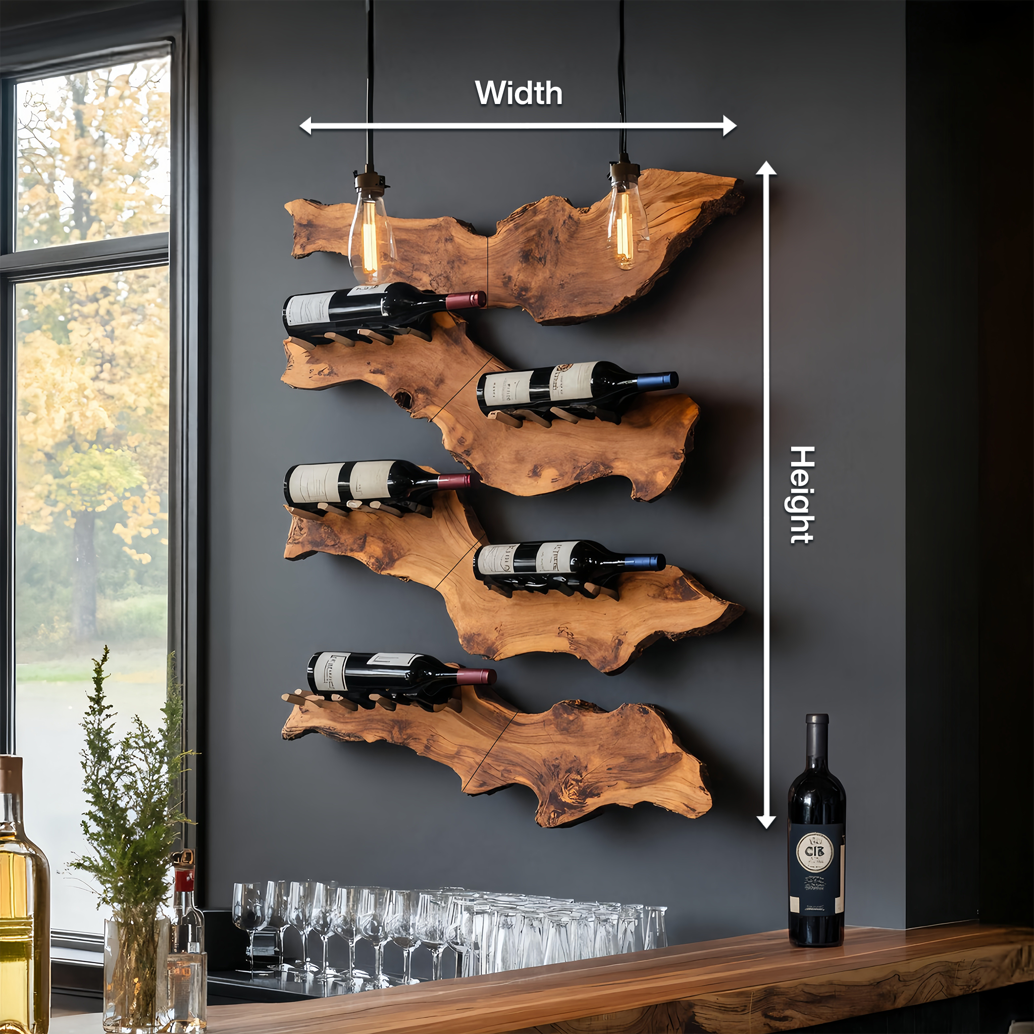 Farmhouse Wooden Wine Holder For Entryway Wine Storage Decor SILDTTRWH059