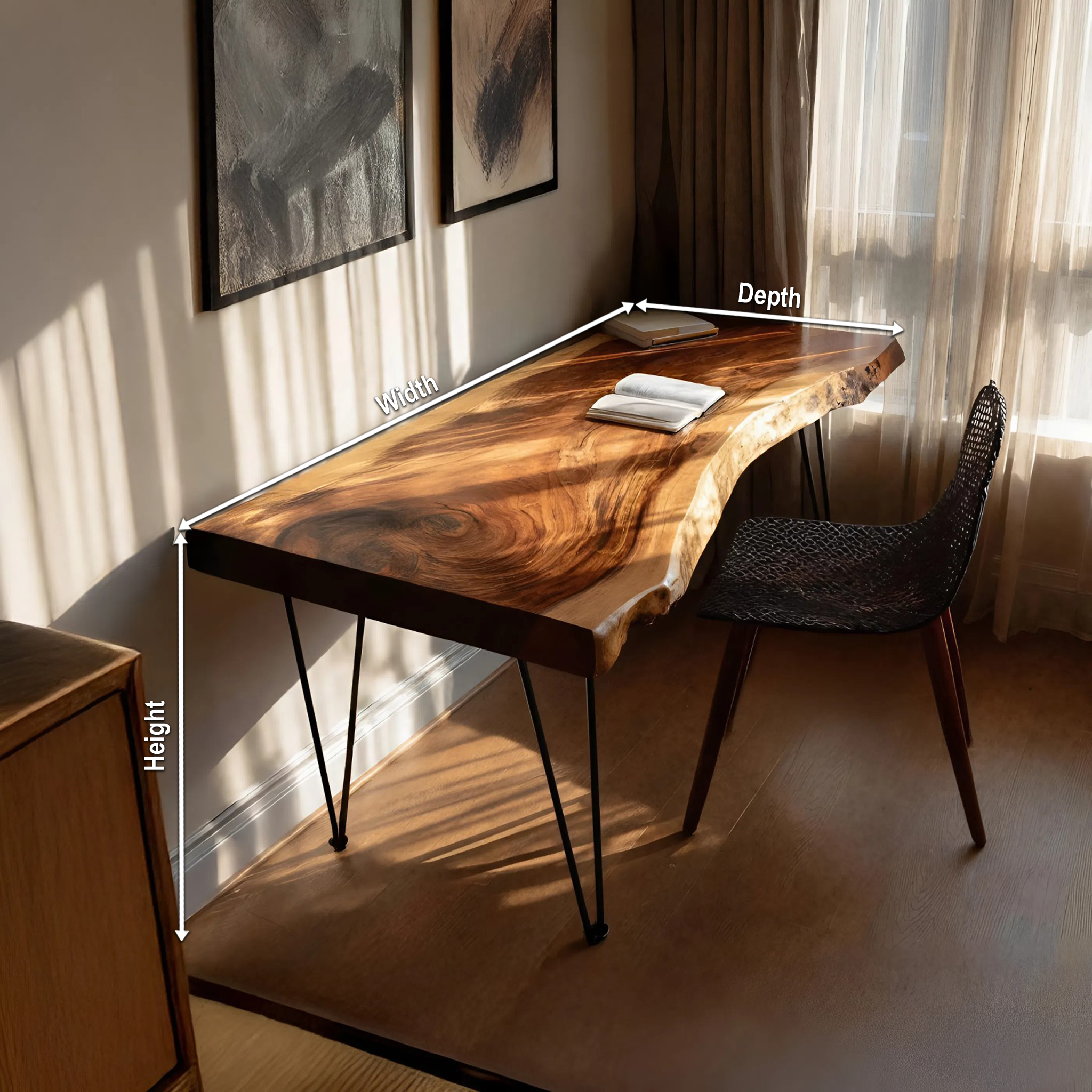 Handcrafted Live Edge Desk For Living Room Style SILDTTNDE015