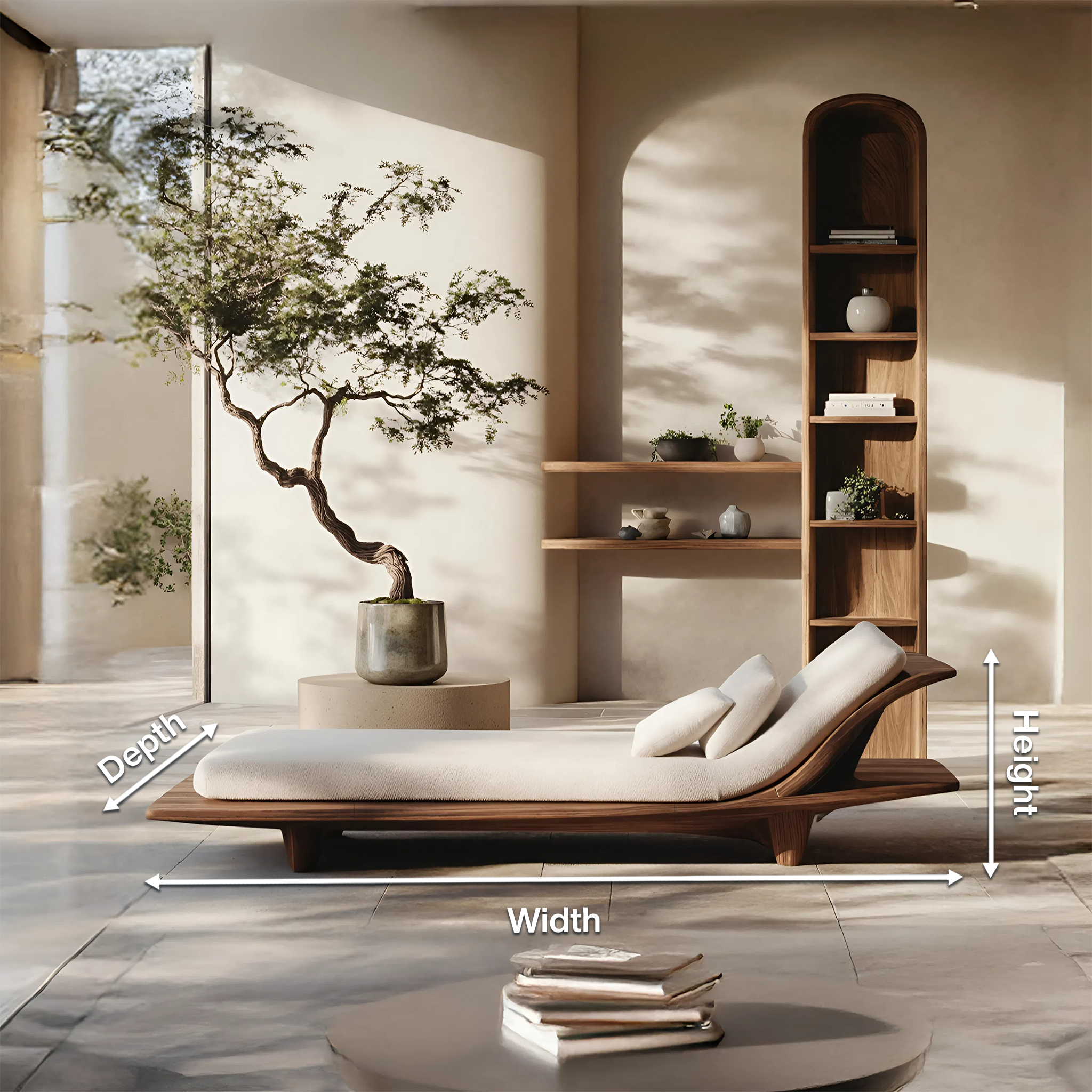 Rustic Solid Wood Garden Daybed For Bedroom Furniture Decoration SILDTTNDB019
