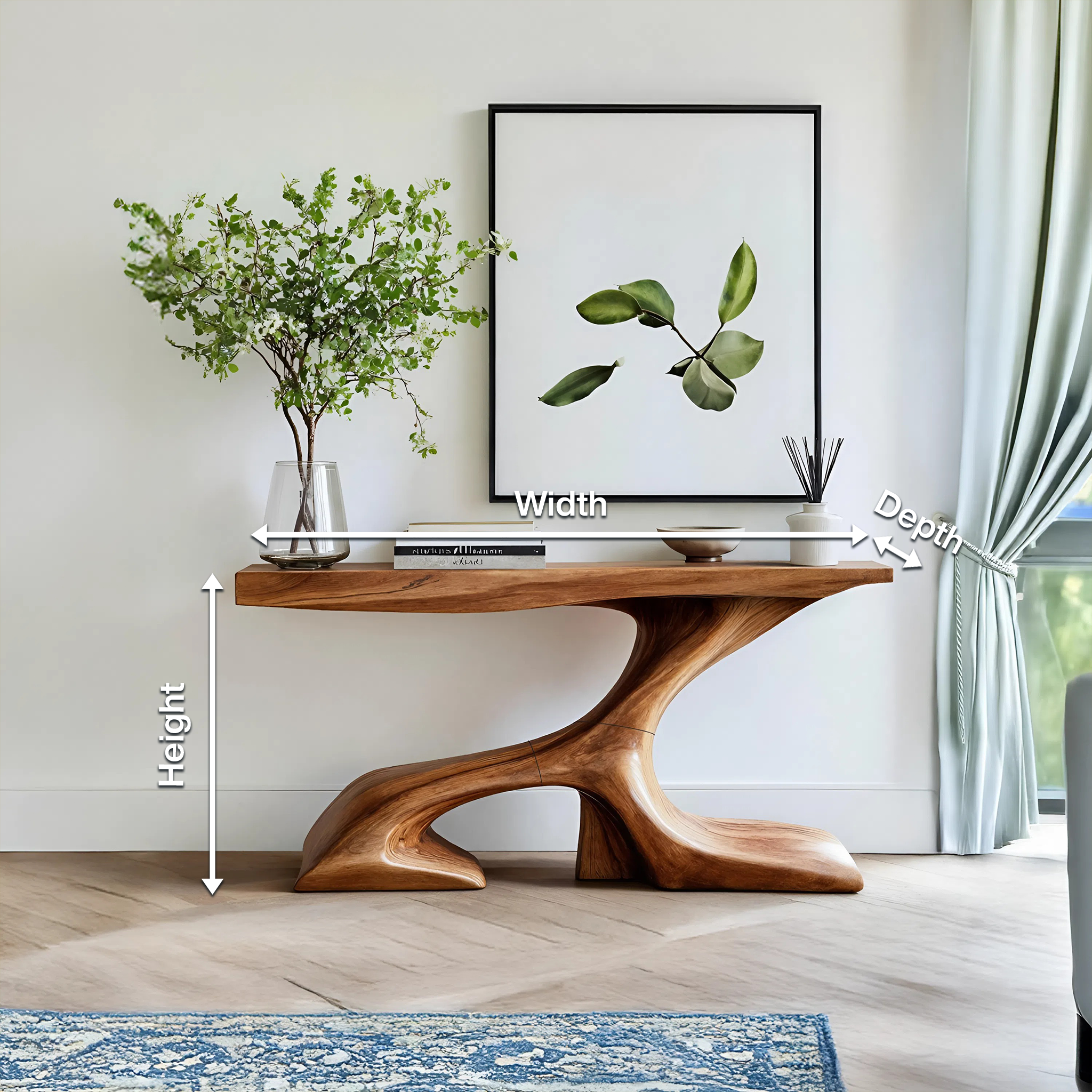 Rustic Solid Wood Console Table For Modern Entryway SILDTTRCS041