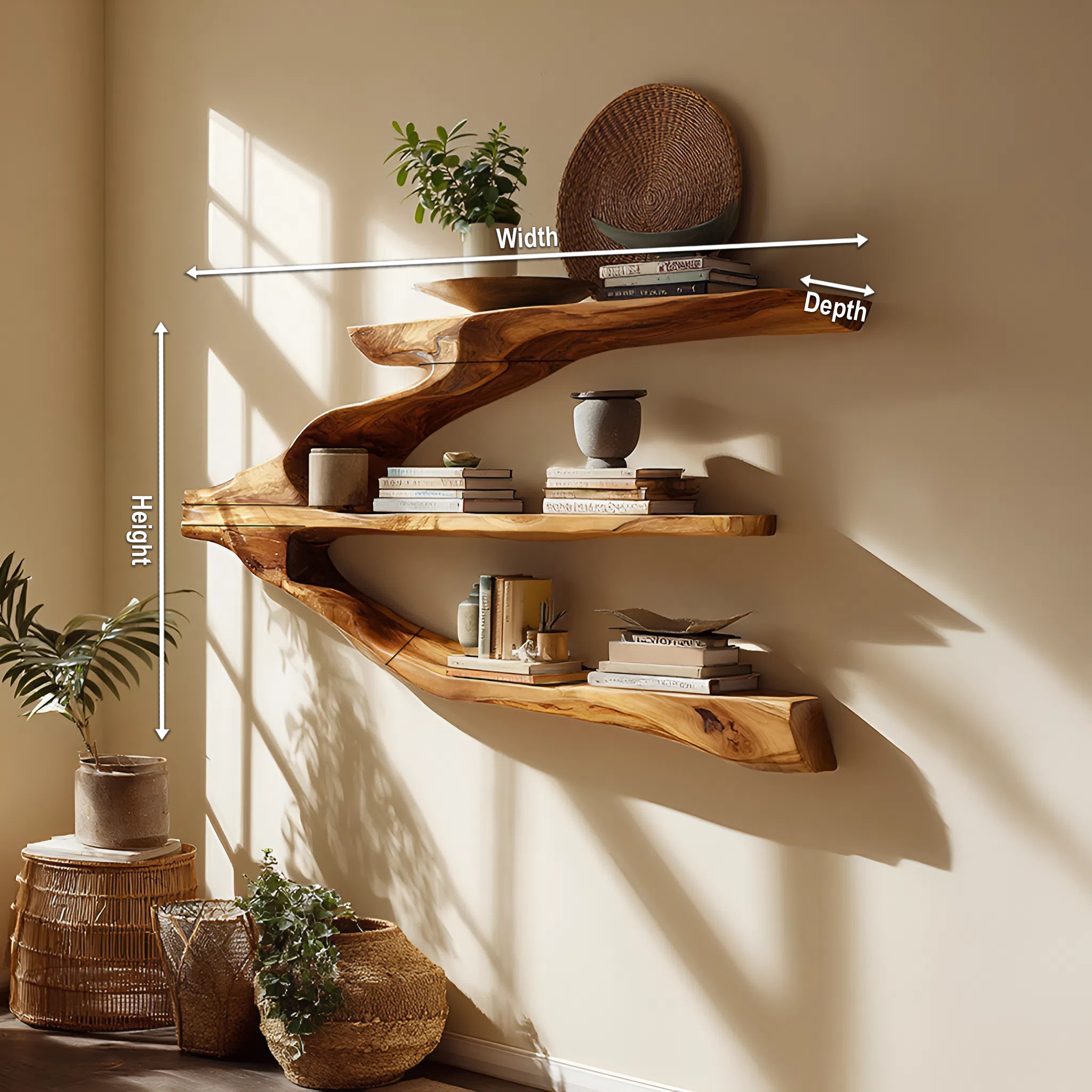 Minimalist Wooden Entryway Display Shelf For Hallway Organizer SILDTTRWMS017