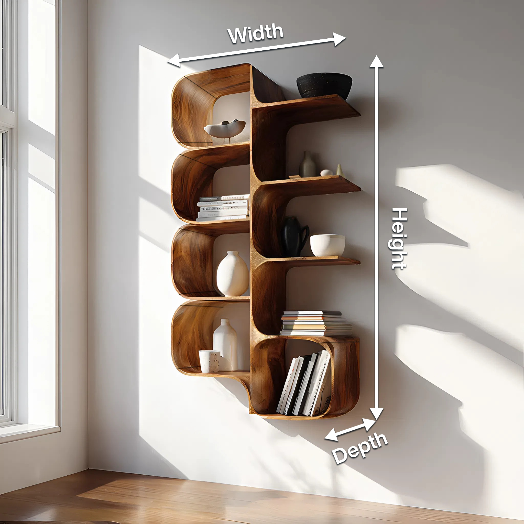 Minimalist Wooden Kitchen Display Shelf For Pantry Organizer SILDTTRWMS031