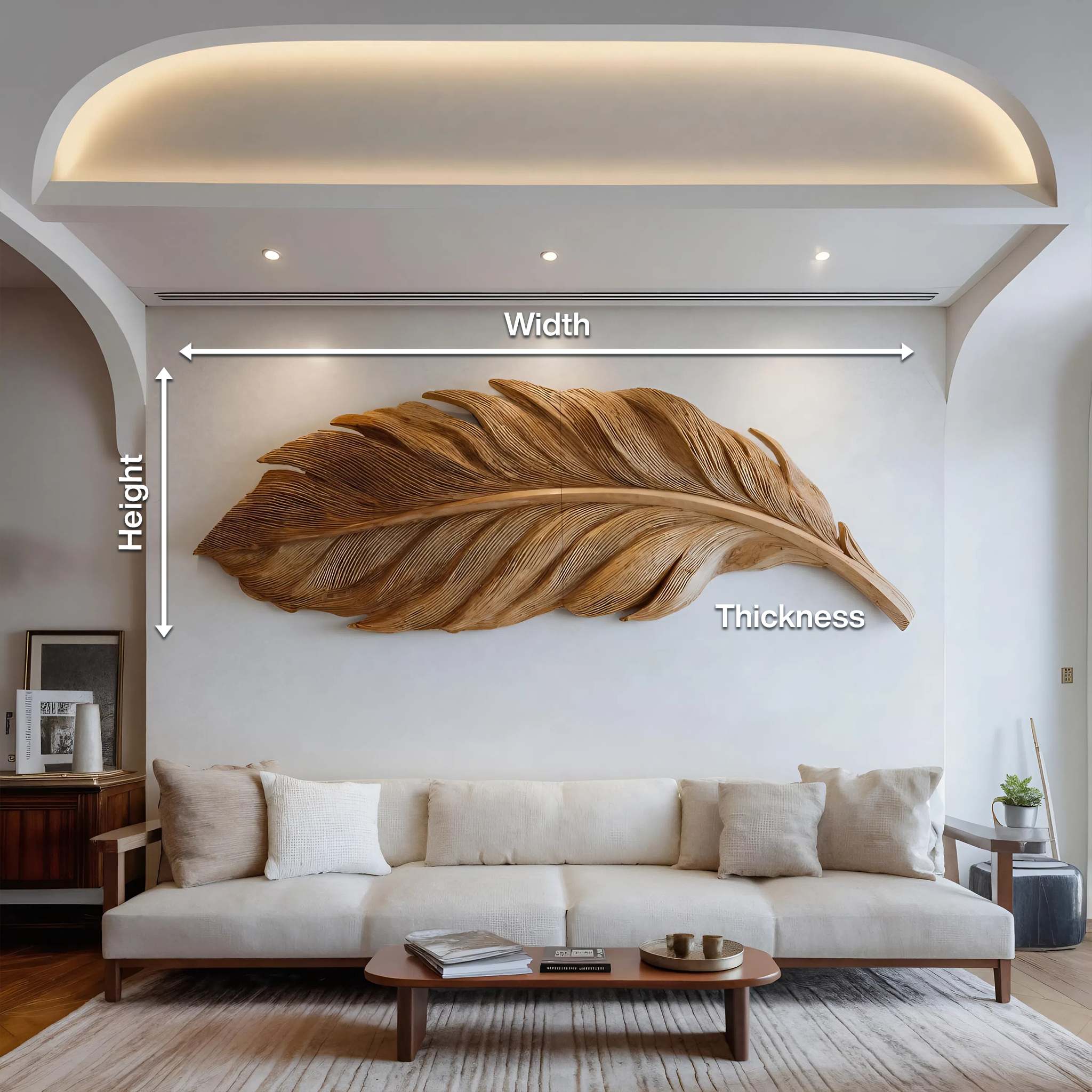 Modern Feather Wall Art For Living Room Decor RTTHHNWA099