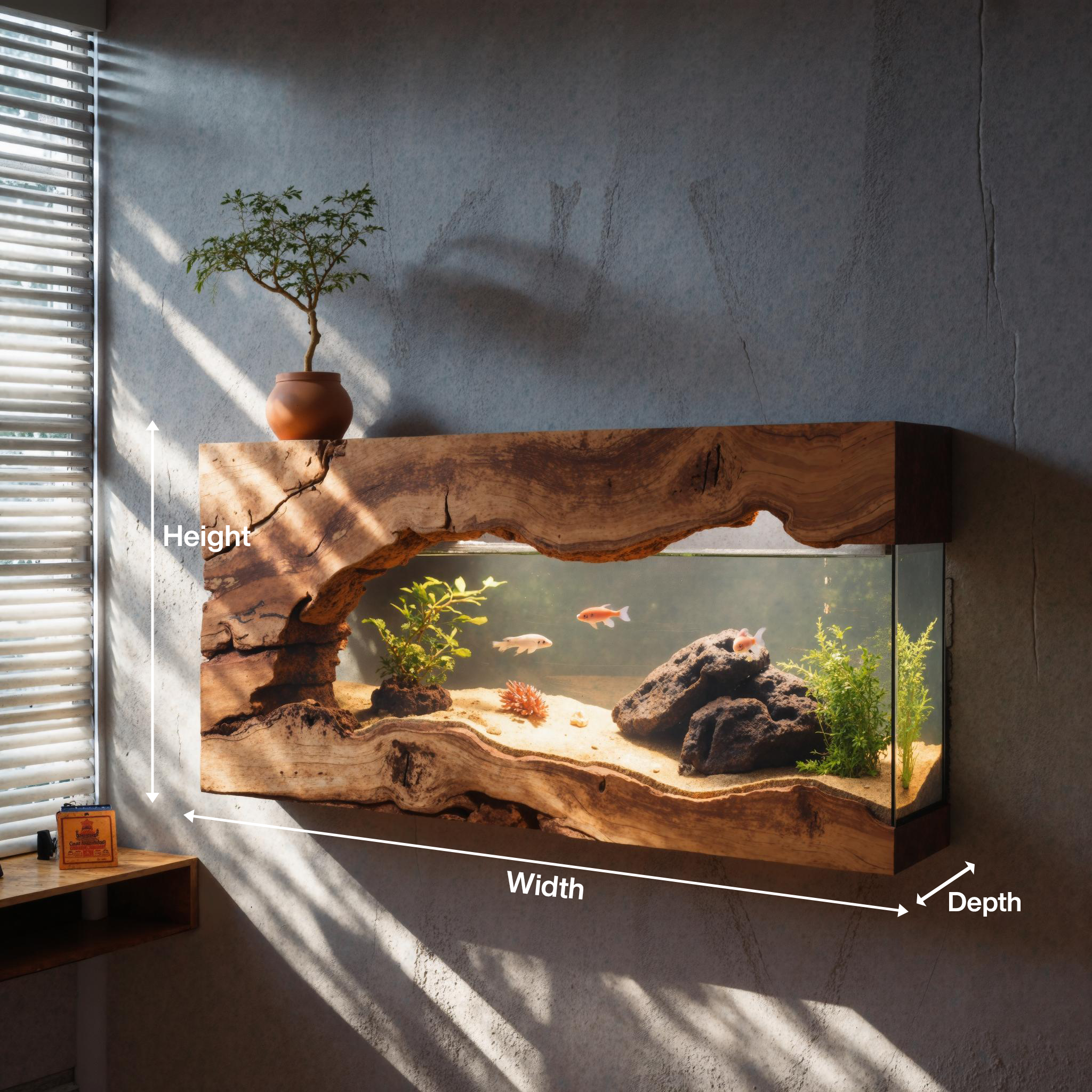 Wall Mounted Aquarium Frame For Living Room And Office SITHTTTAM001