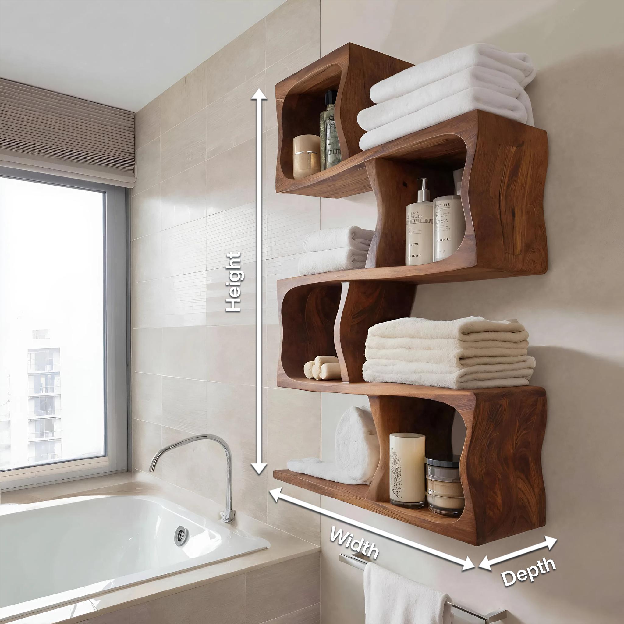 Organic Wall Shelf For Bathroom Wall Use RTTHHNBAS010