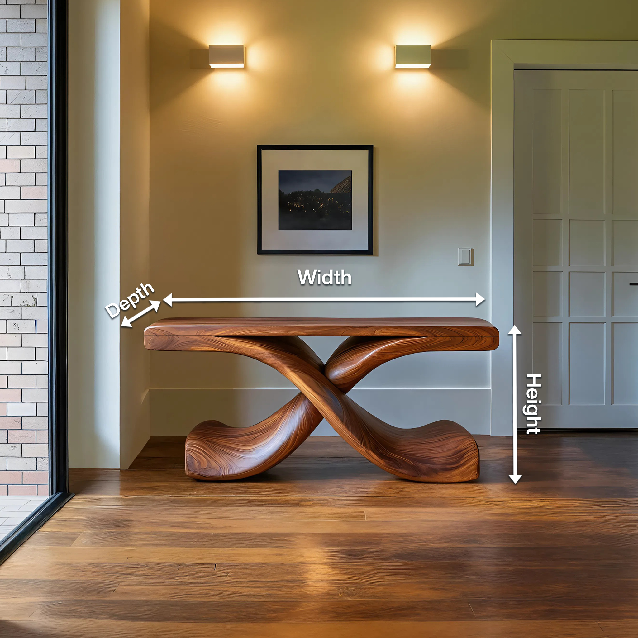 Modern Sculptural Console Table With Twisted Base For Living Room SITHTTCS003