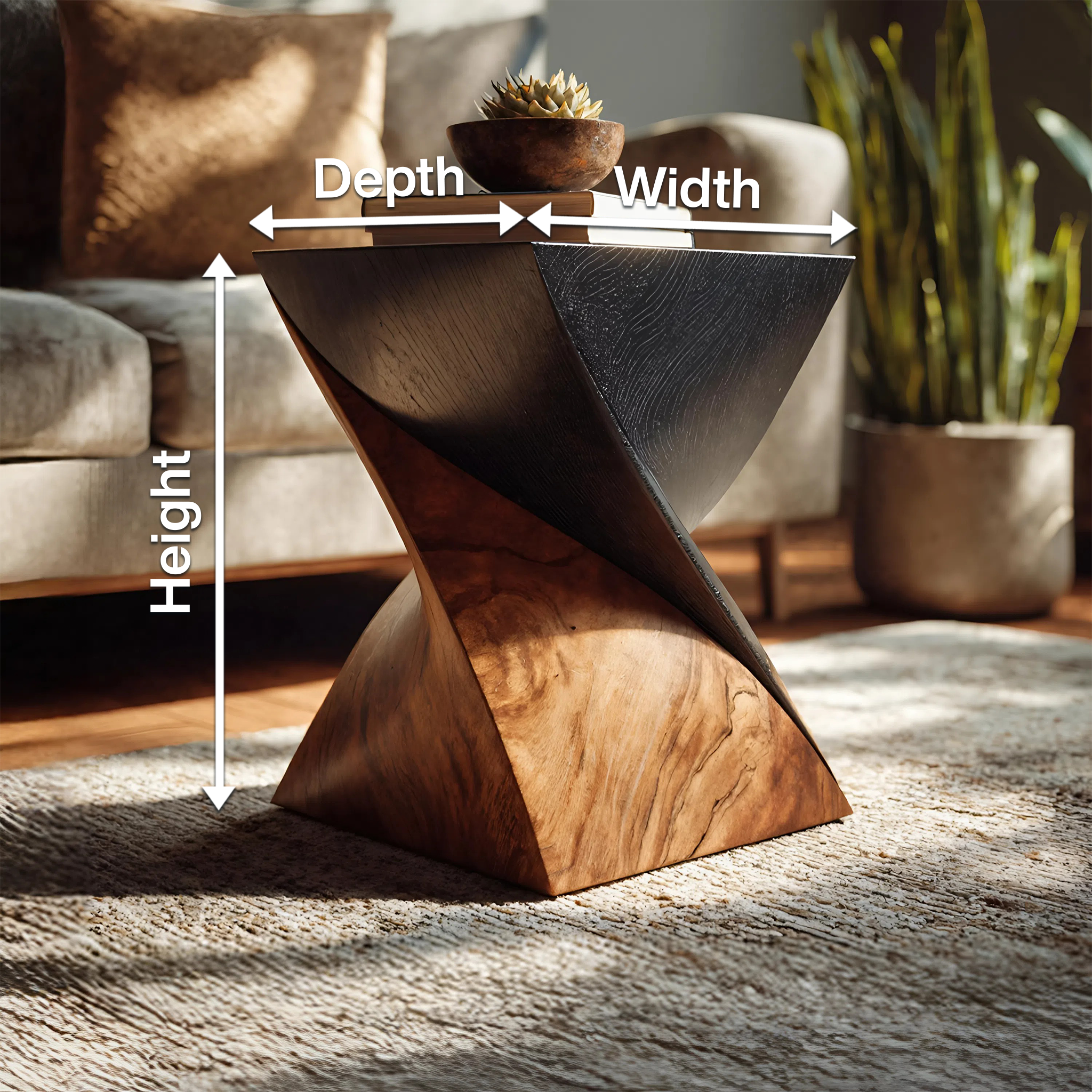 Handcrafted Wooden Side Table For Living Room Art Style SILDTTNSTA032