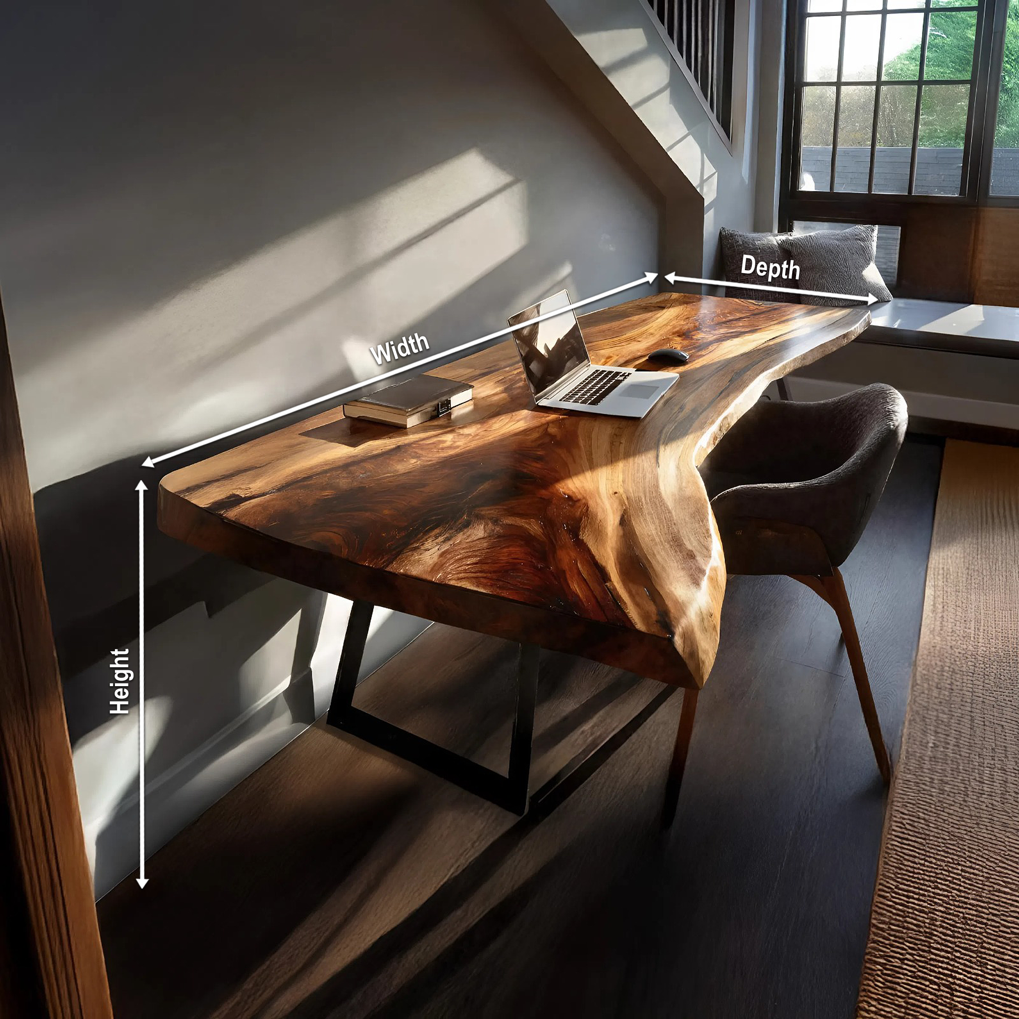 Farmhouse Handmade Live Edge Desk For Interior SILDTTNDE018