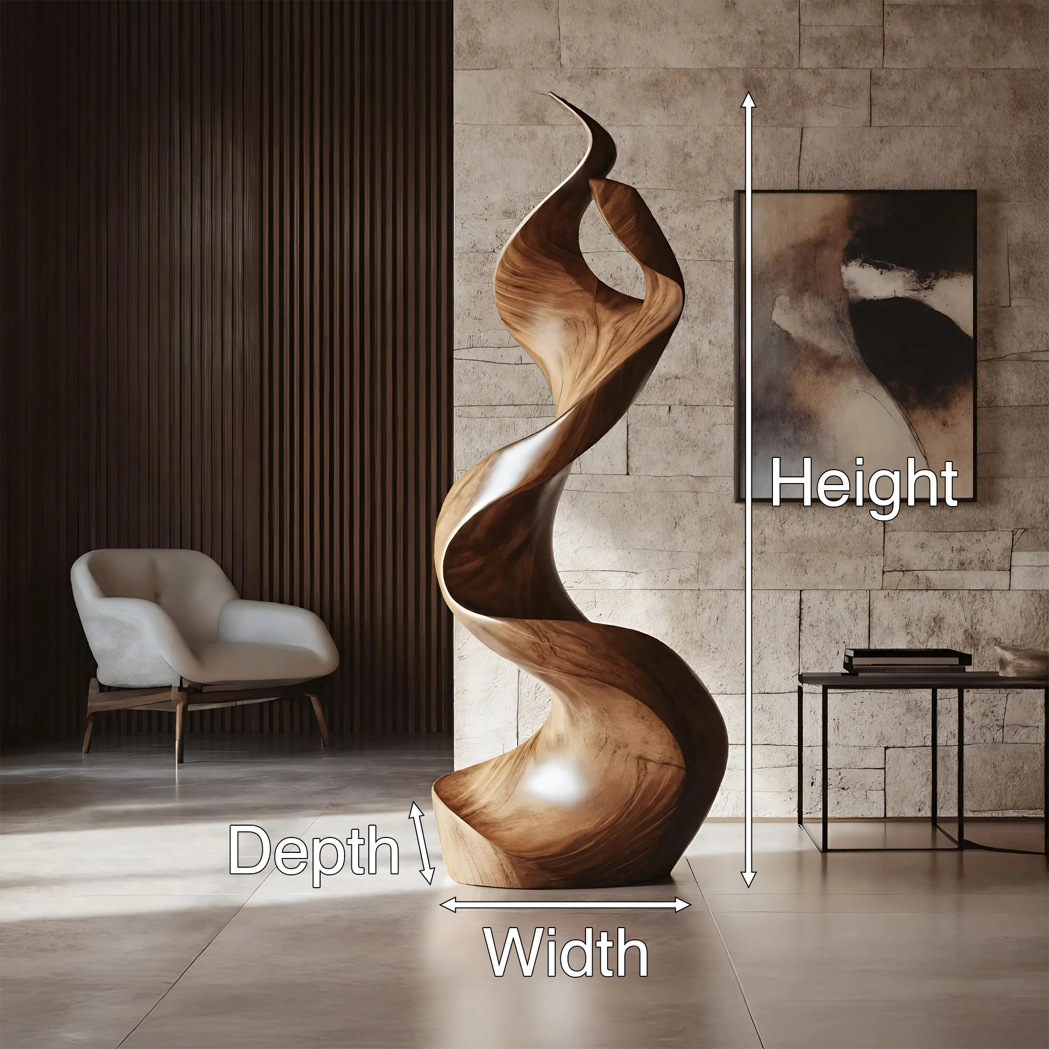 Rustic Large Wooden Sculpture For Furniture Art Feature SILDTTRAS009