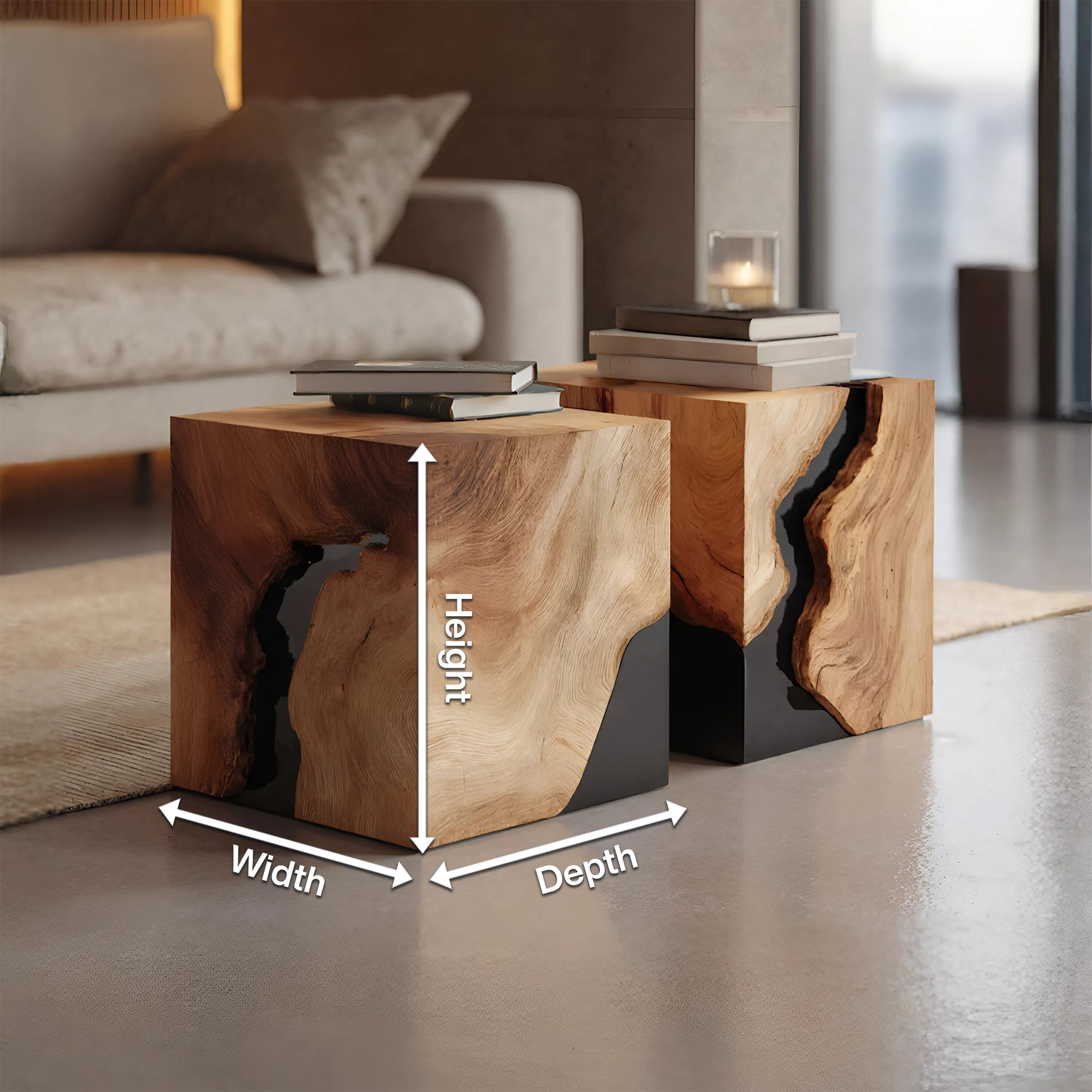 Modern Solid Wood Square Coffee Table For Home Style SILDTTNCF035