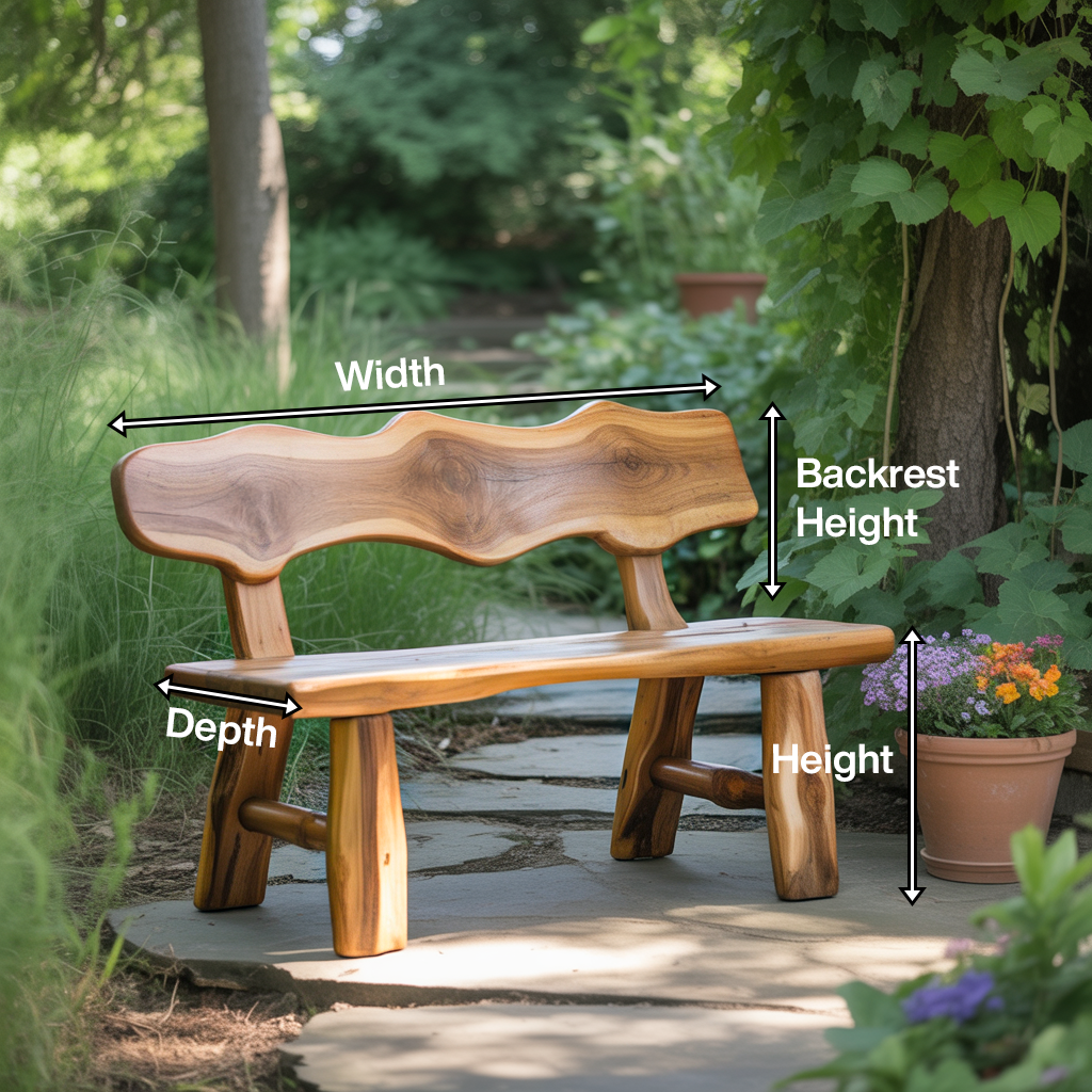 Rustic Wooden Garden Bench For Patio Courtyard And Backyard SITHTTCHR007