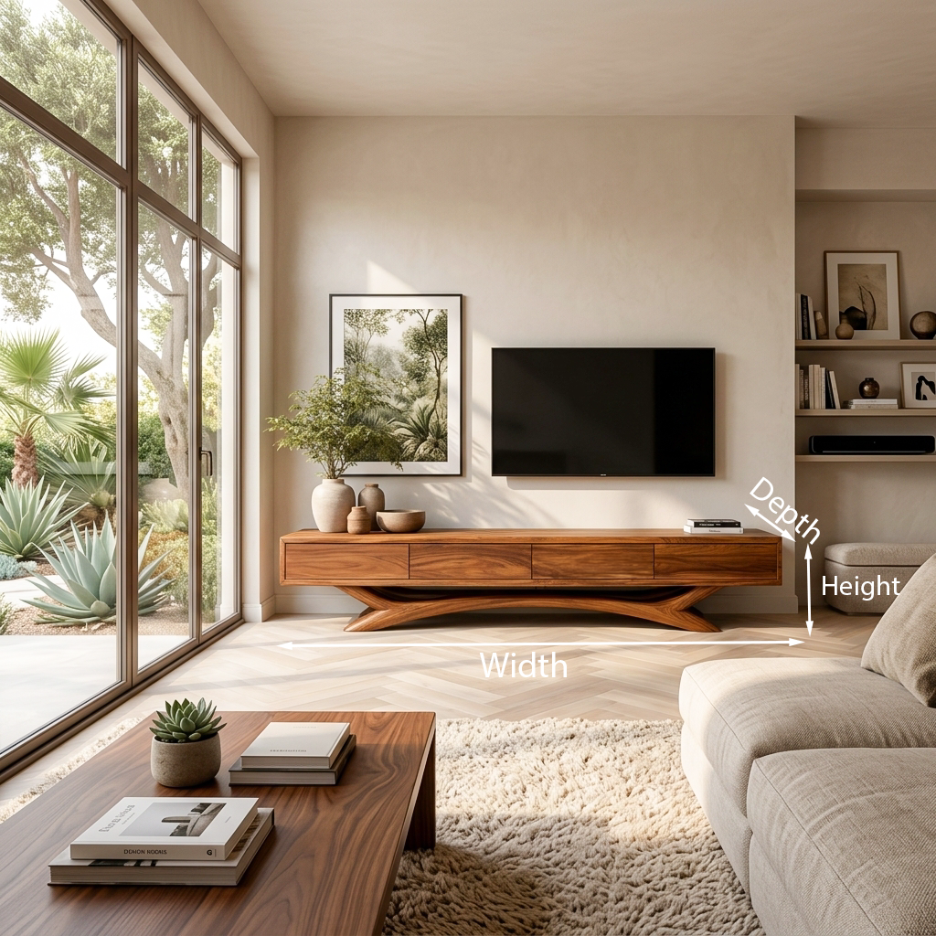 Modern TV Cabinet Curved Based Design For Living Room Furniture RTTHTTTVC053