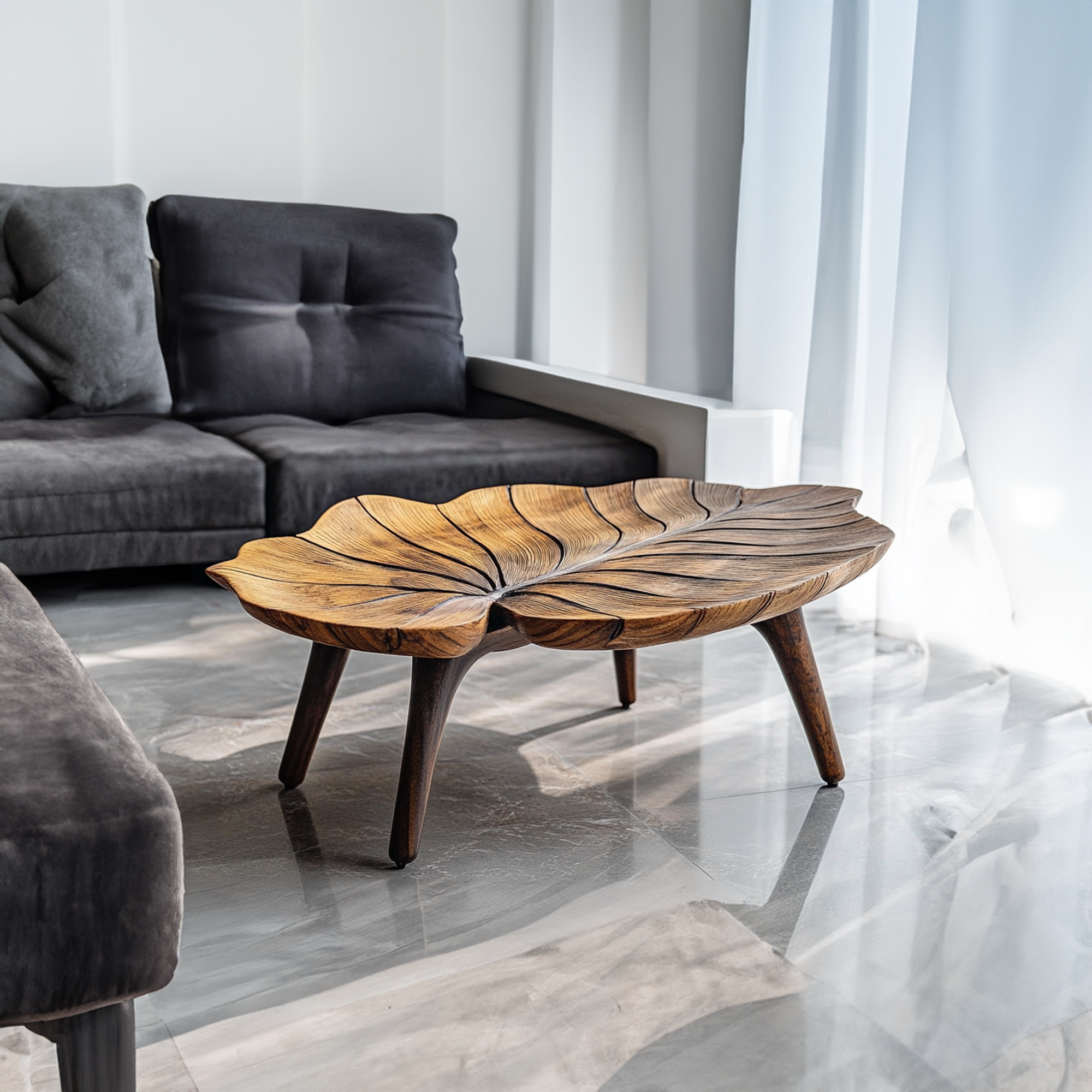 Rustic Coffee Table Modern Solid Wood SINLCF011