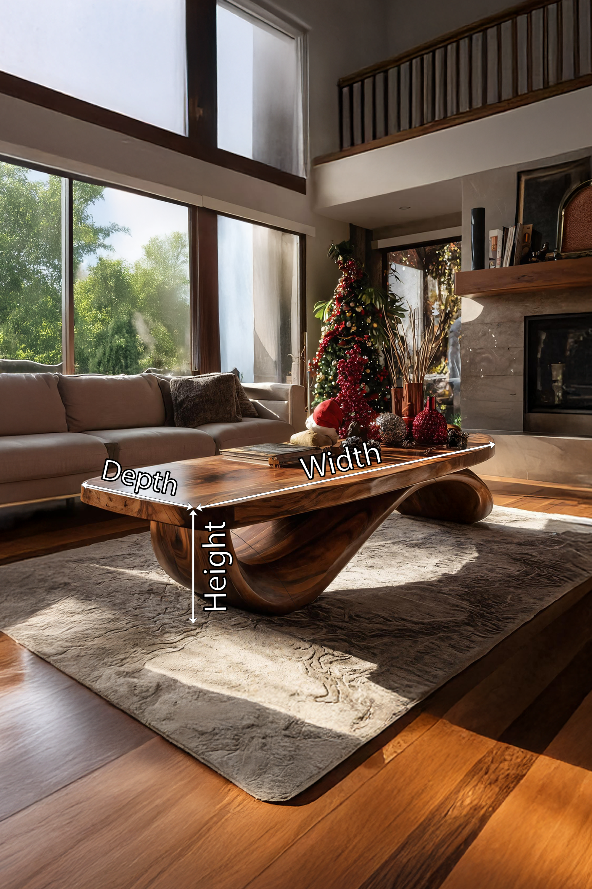 Farmhouse Live Edge Coffee Table Rustic For Holiday Furniture Use SILDTTRCCF019