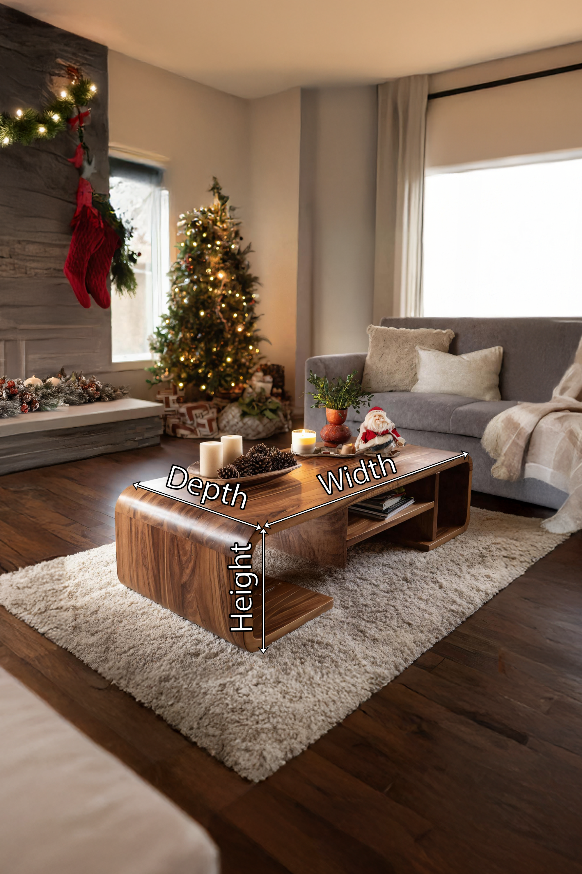 Rustic Live Edge Coffee Table For Christmas Home Decor Ideas SILDTTRCCF039