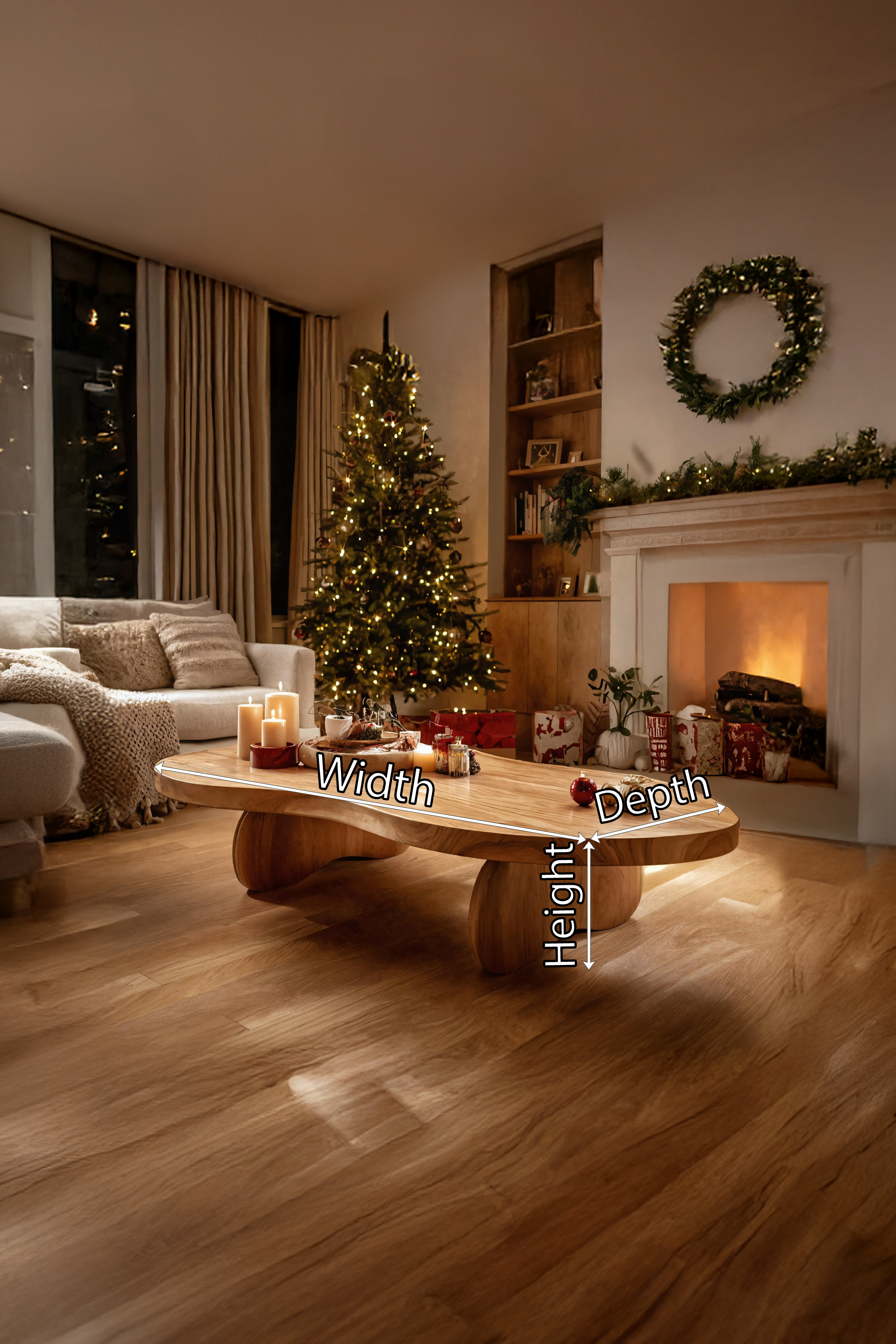 Mid Century Wooden Coffee Table For Christmas Living Room Design SILDTTRCCF003