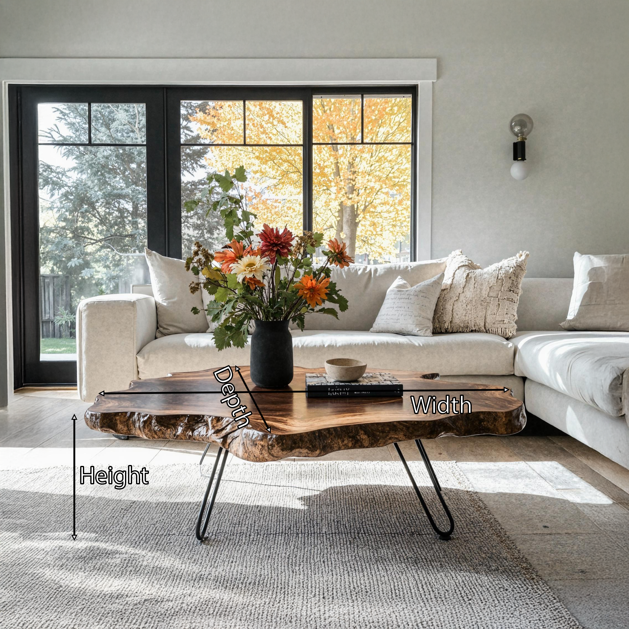 Mid Century Wood Table For Living Room Design SILDTTRCF007