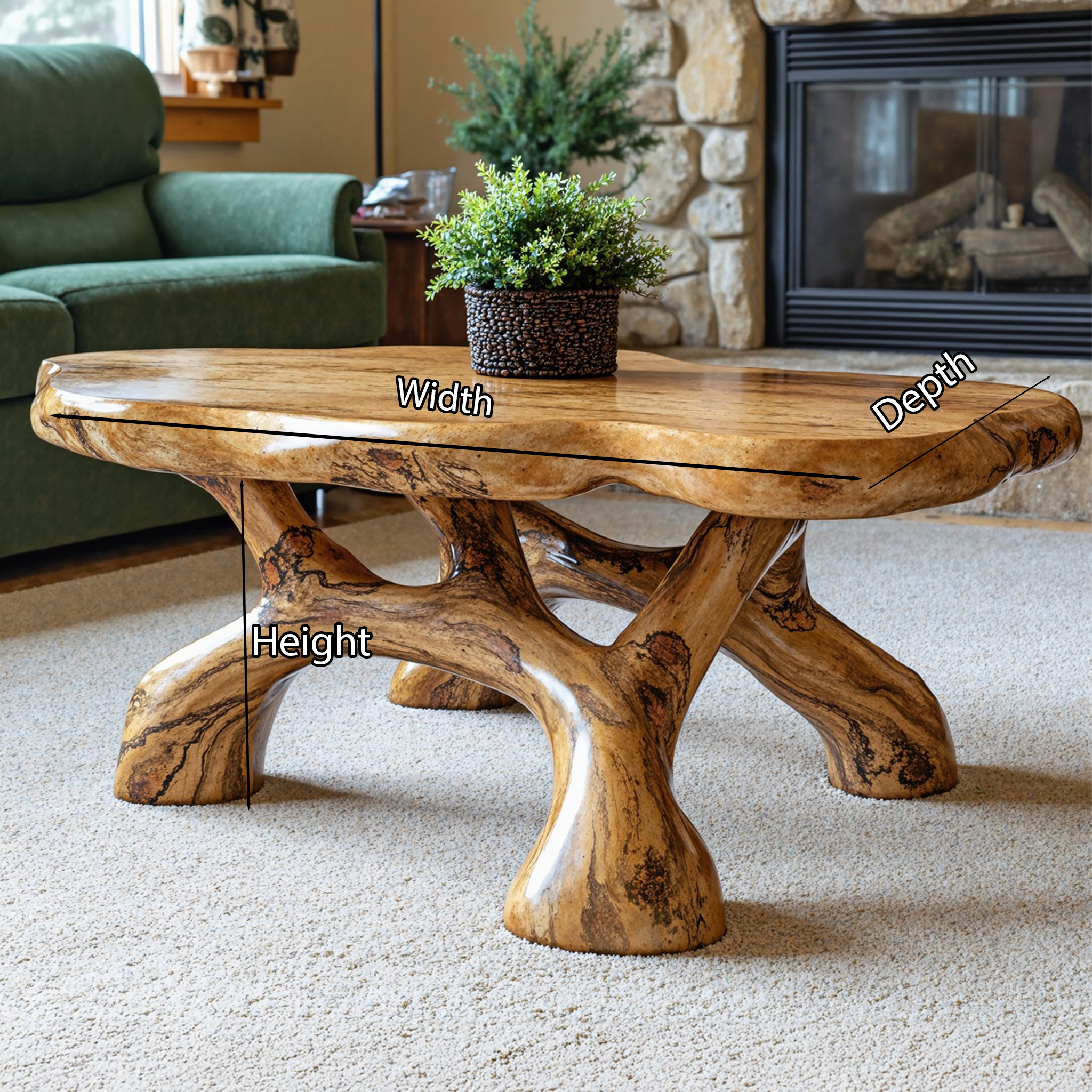 Rustic Wood Coffee Table For Living Room SILDTCF052