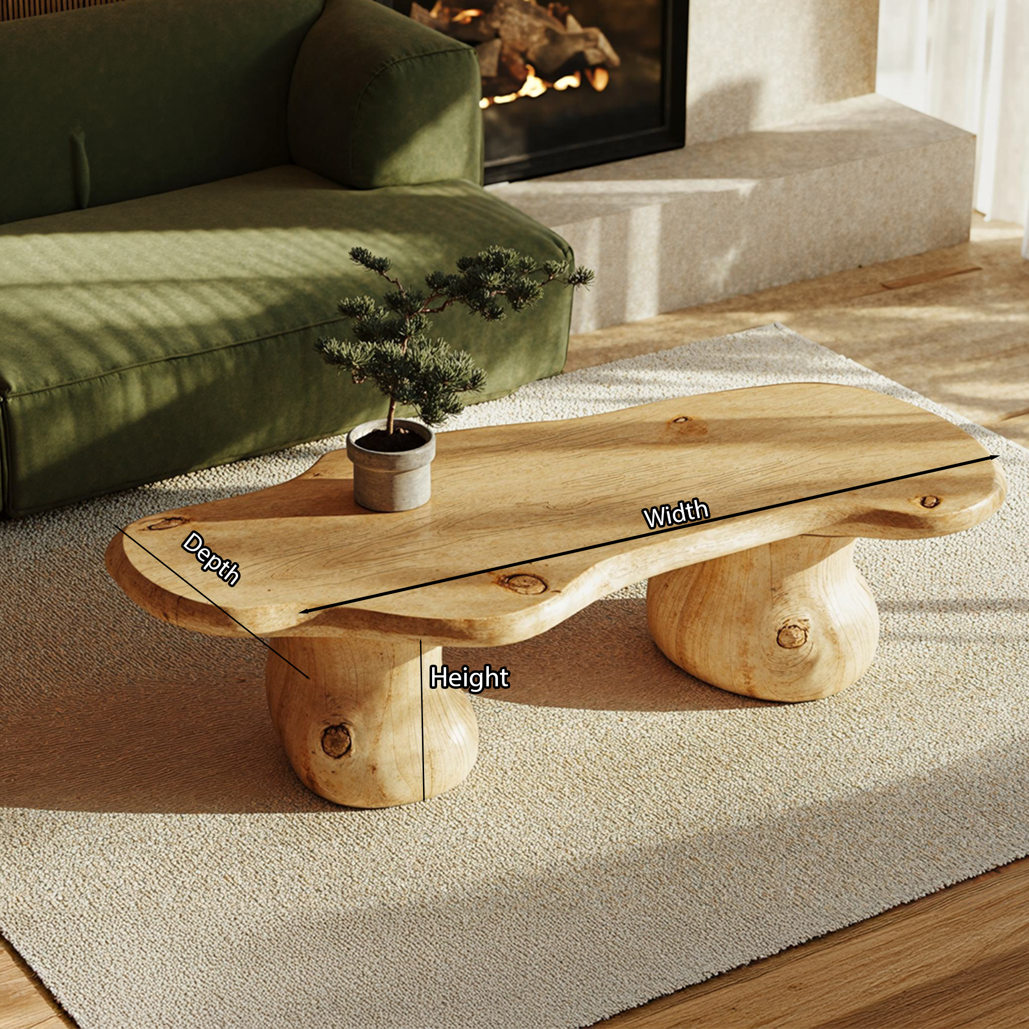 Modern Wood Coffee Table Home Decor SILDTCF056