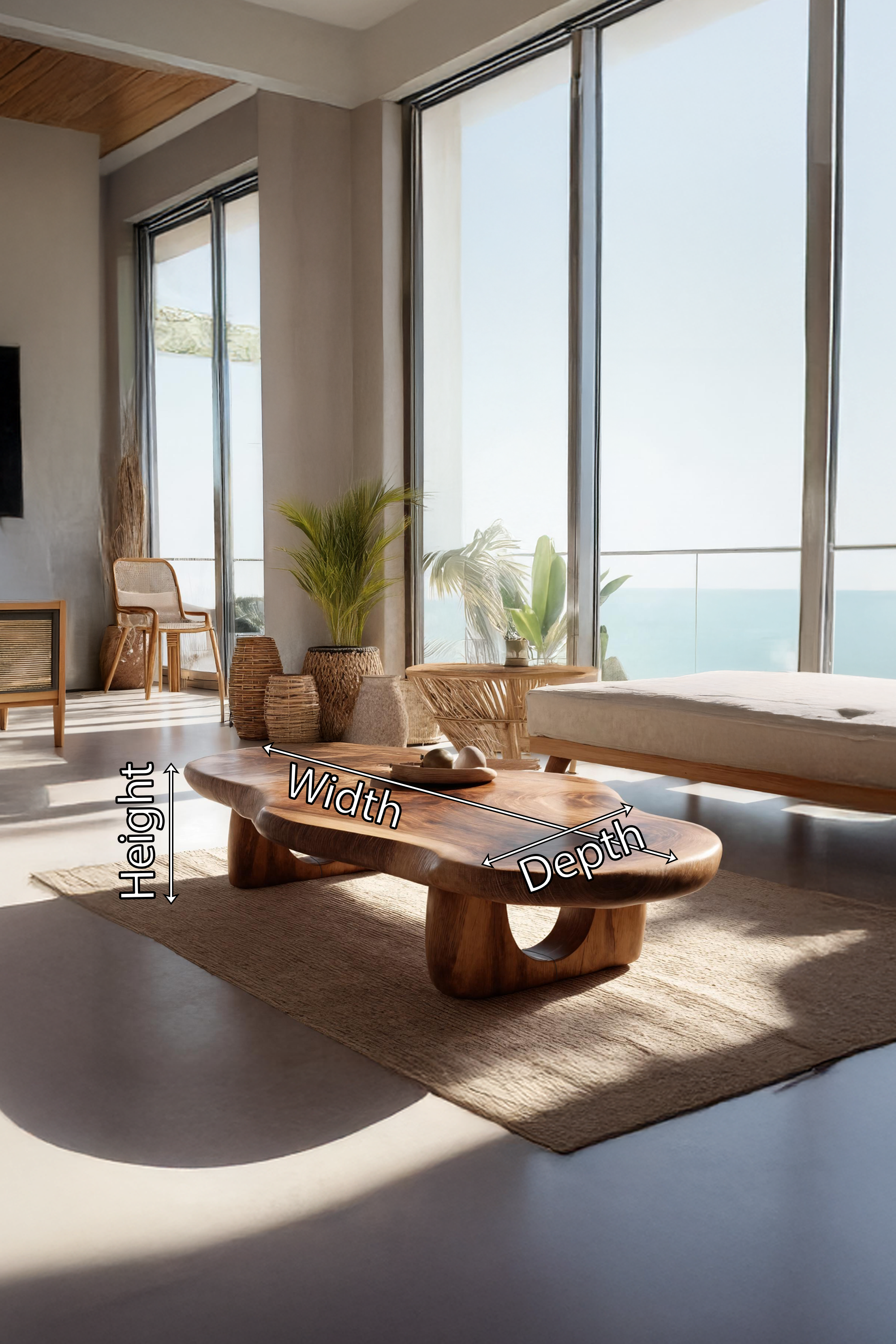 Modern Live Edge Coffee Table Solid Wood For Entryway Style SILDTTRCF032