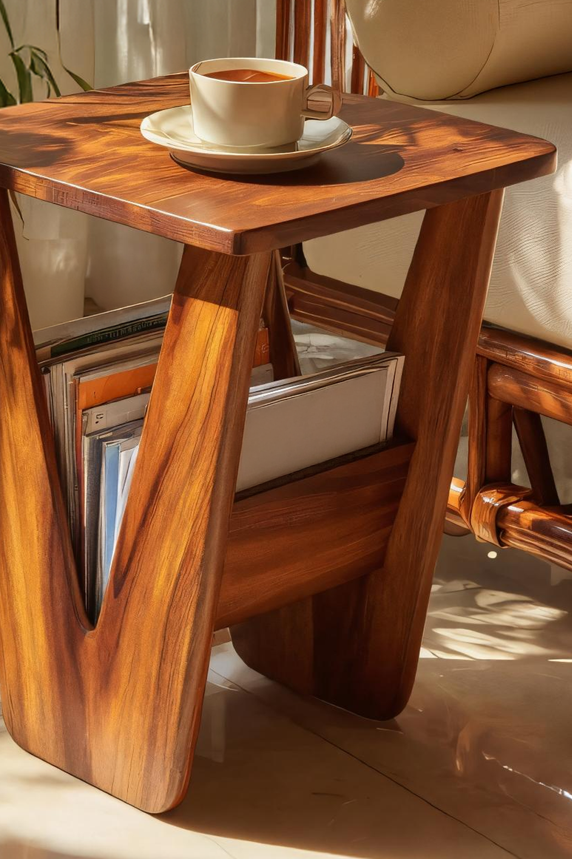 Handcrafted Solid Wood Side Table For Entryway And Living Room Decor SILDTTRSTA008