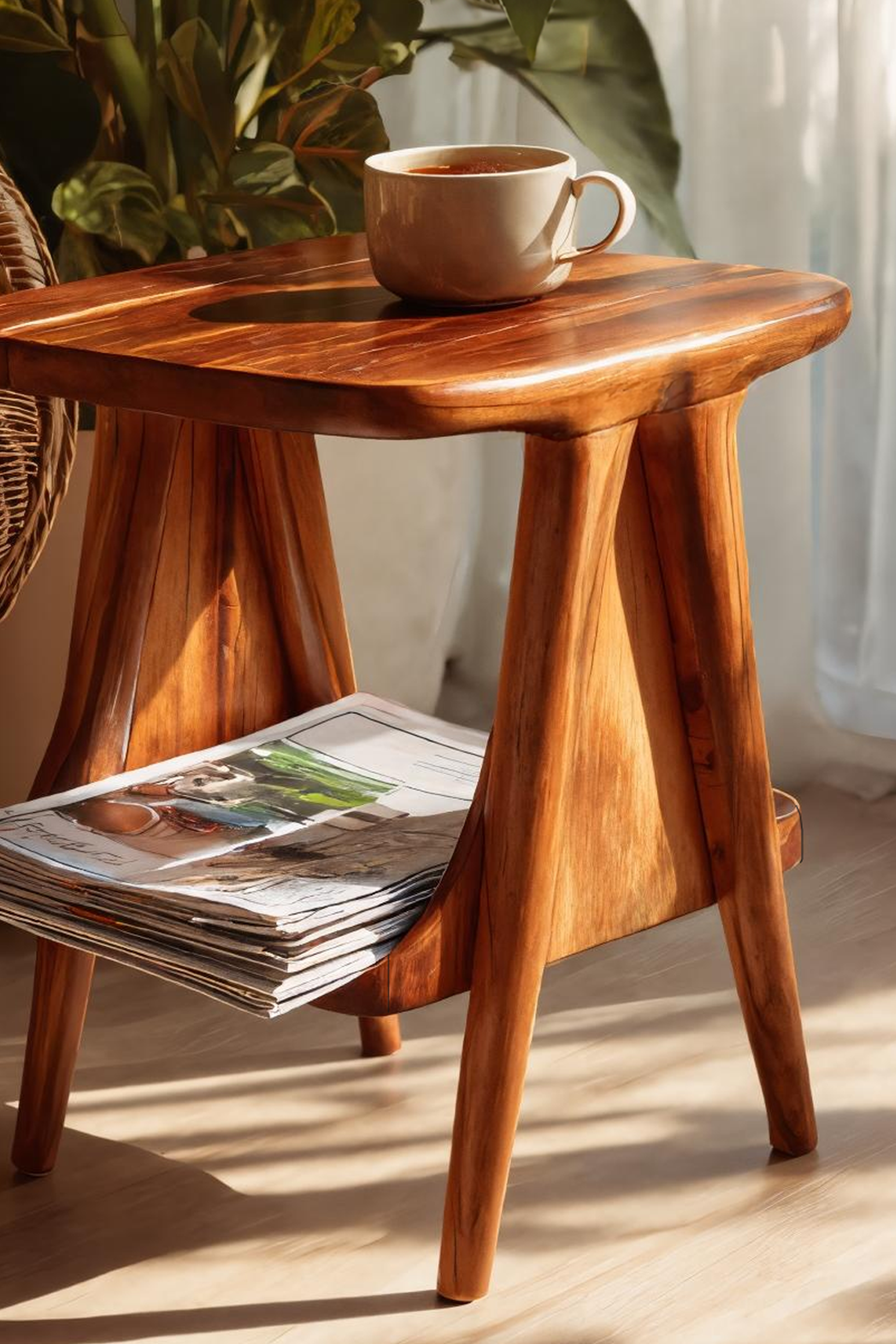 Modern Solid Wood Side Table For Entryway Design And Decor SILDTTRSTA004