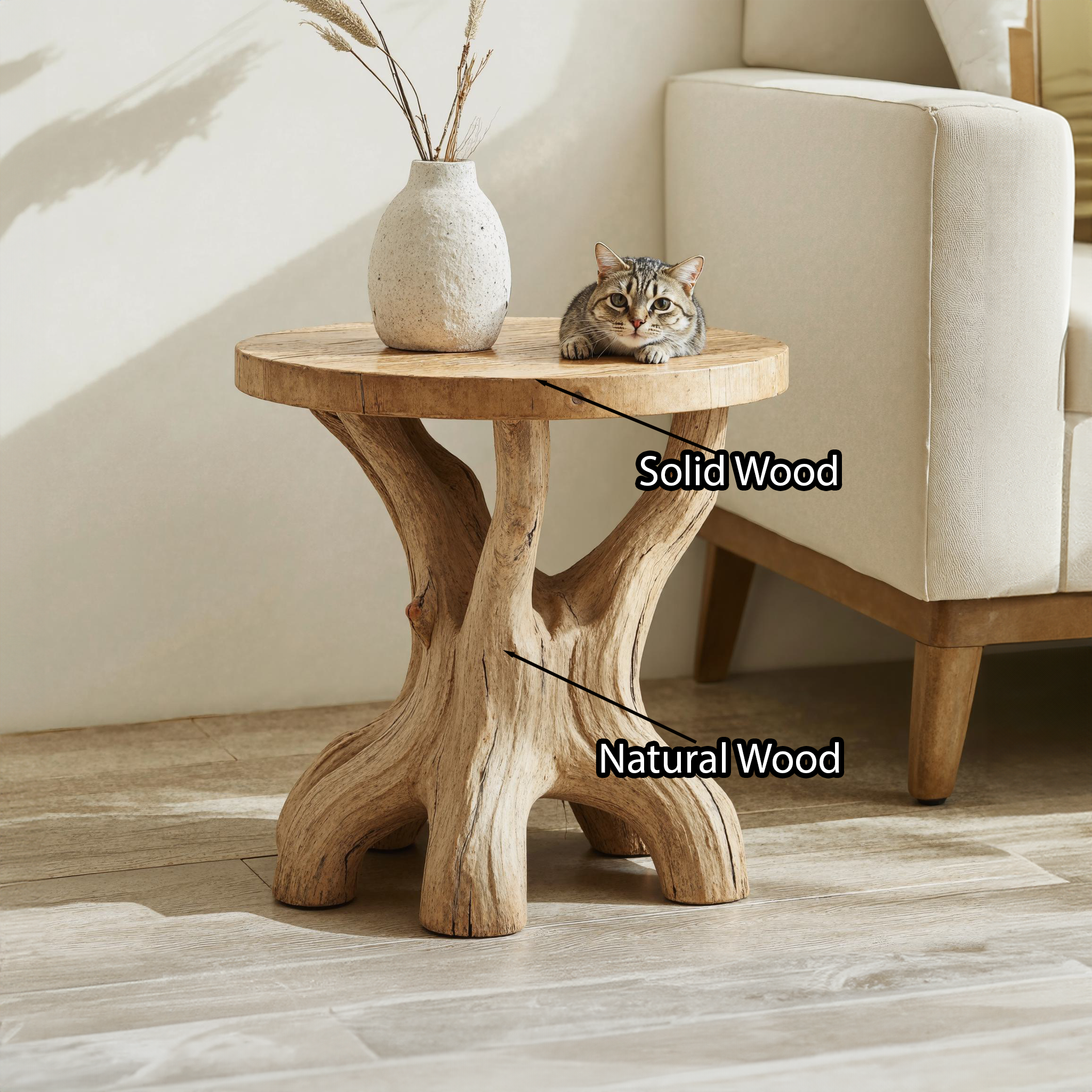 Handcrafted Live Edge End Table Side Table Decor SILDTEN059