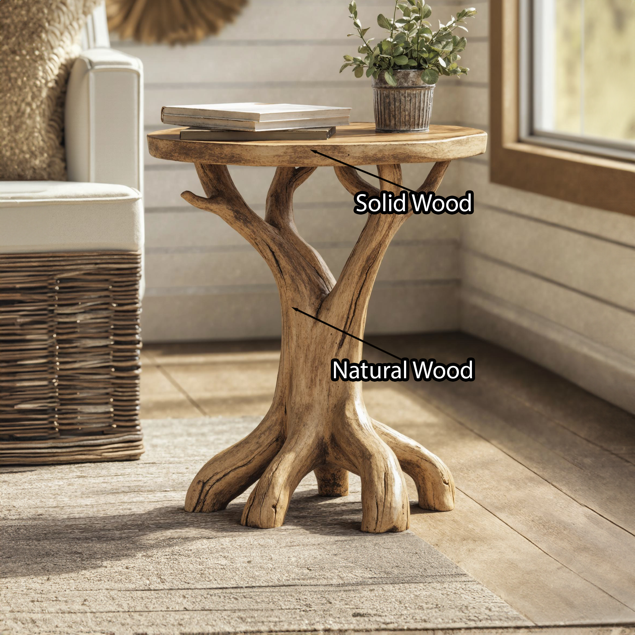 Farmhouse End Table Side Table Home Decor SILDTEN055