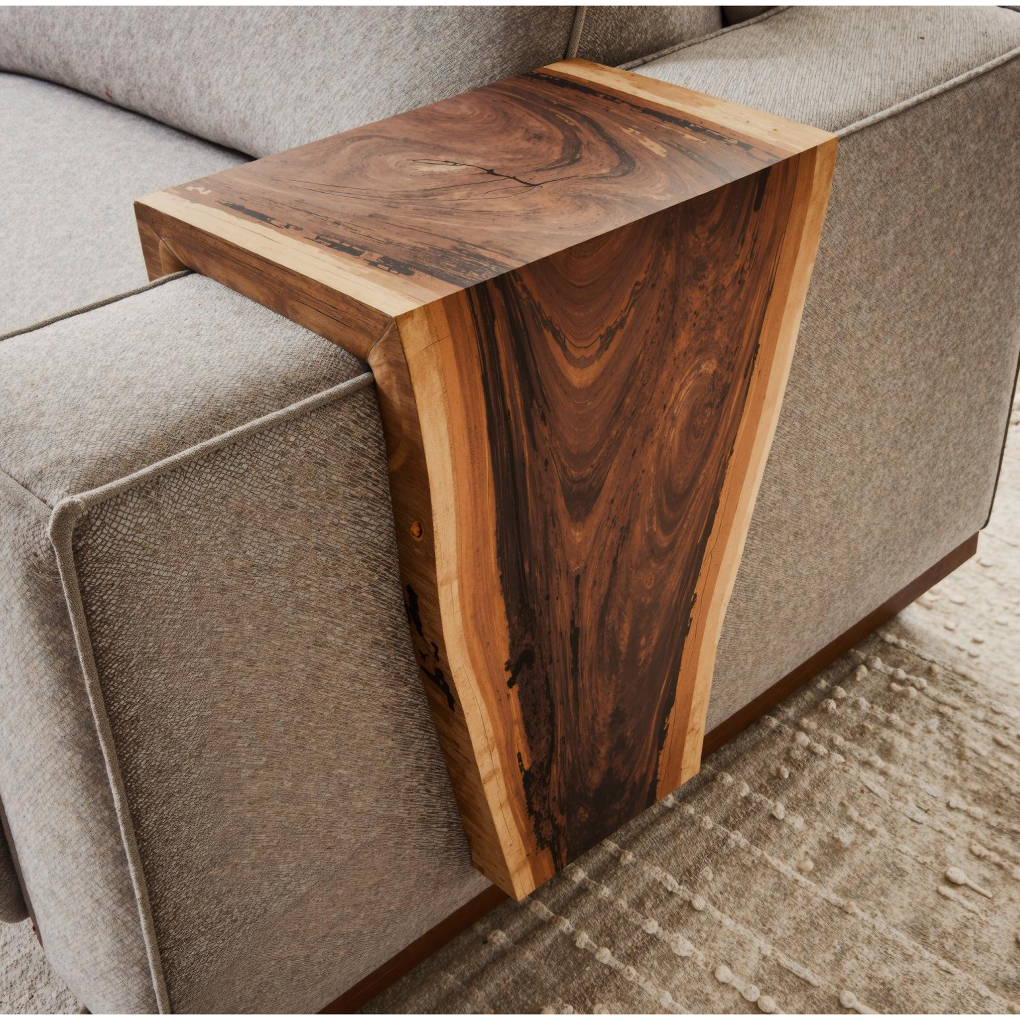 Rustic Handcrafted Armrest Table For Sofa Storage And Decor SILDTAR010