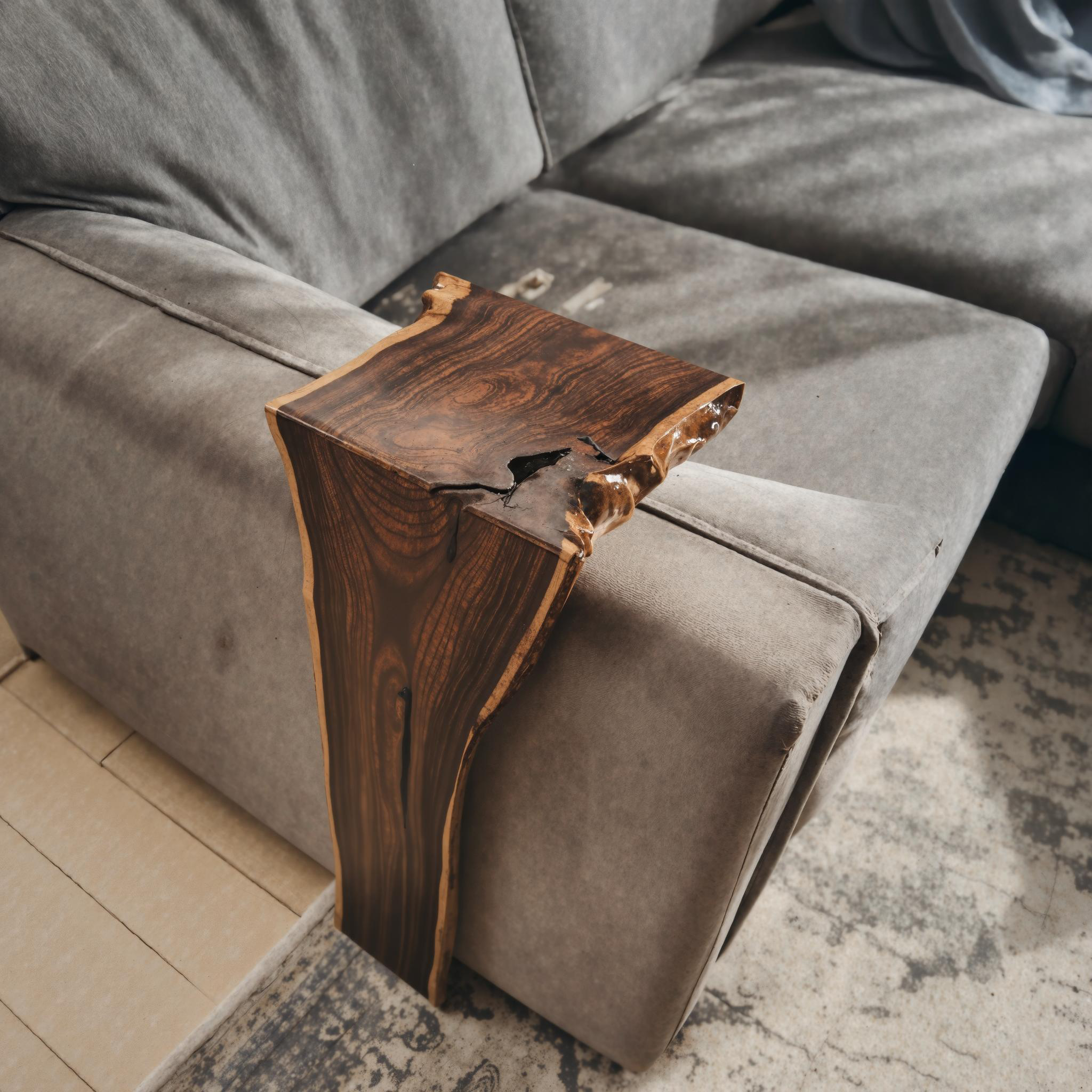 Rustic Farmhouse Sofa Armrest Table For Living Room Furniture SILDTAR003