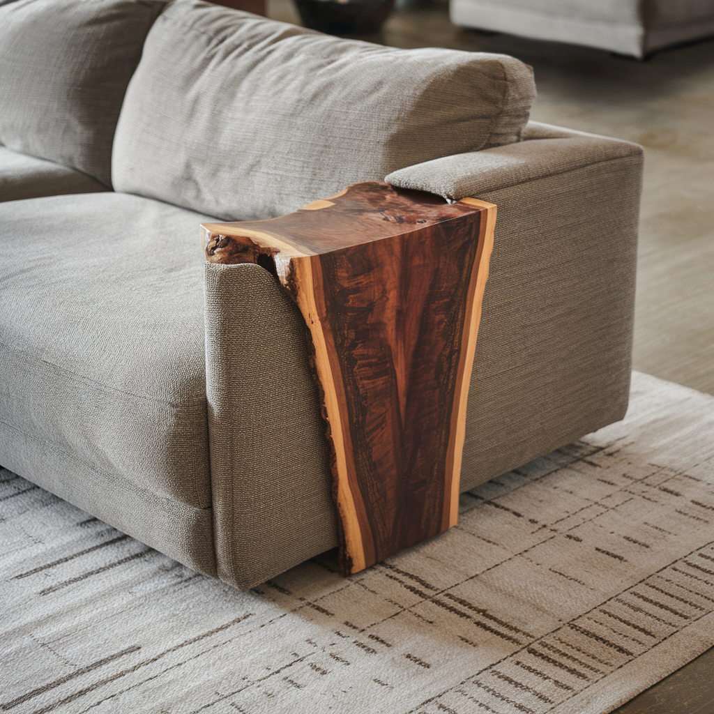 Solid Wood Armrest Table For Sofa With Handcrafted Design SILDTAR006