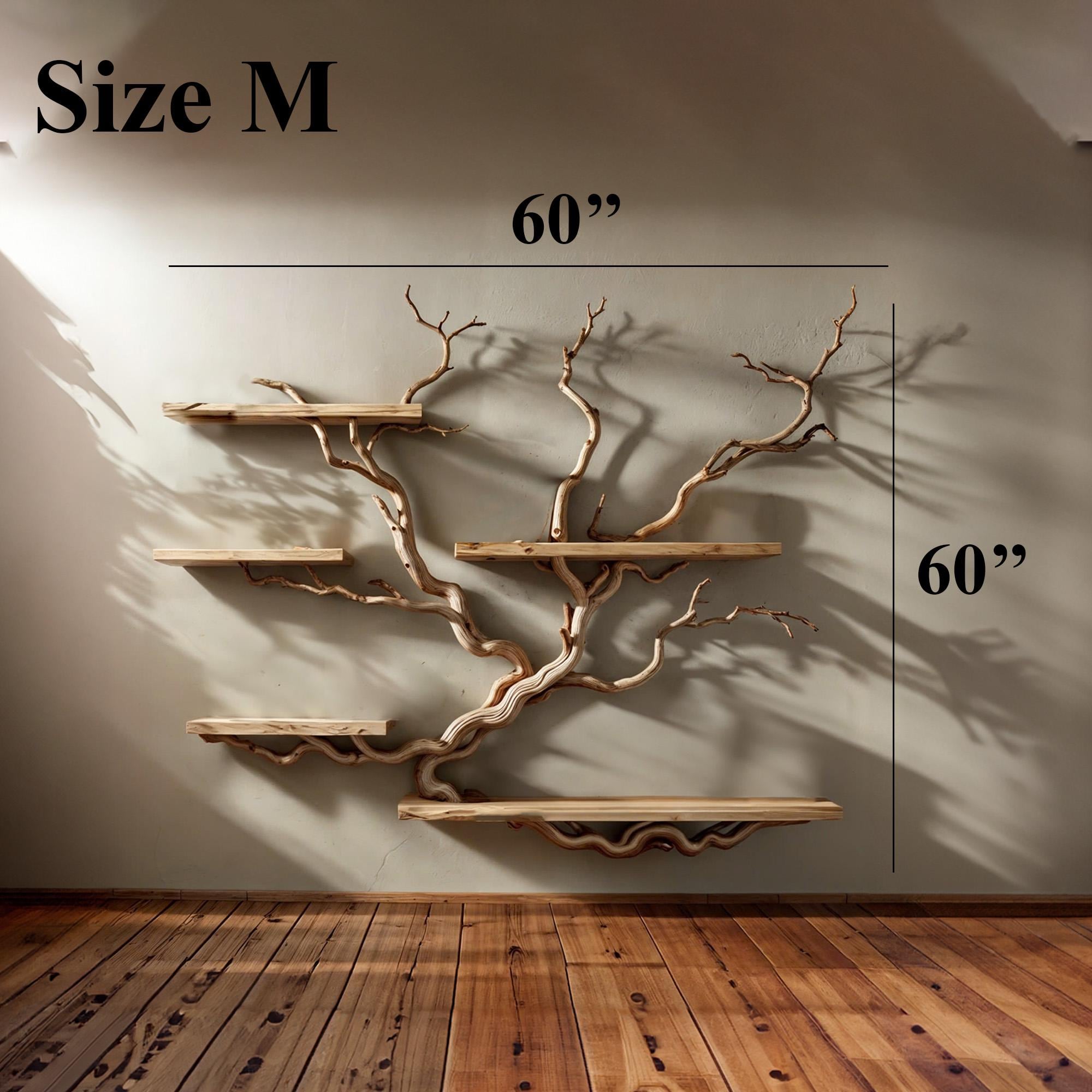 Tree Bookshelf Floating Shelves Driftwood Branch SINLTBS011