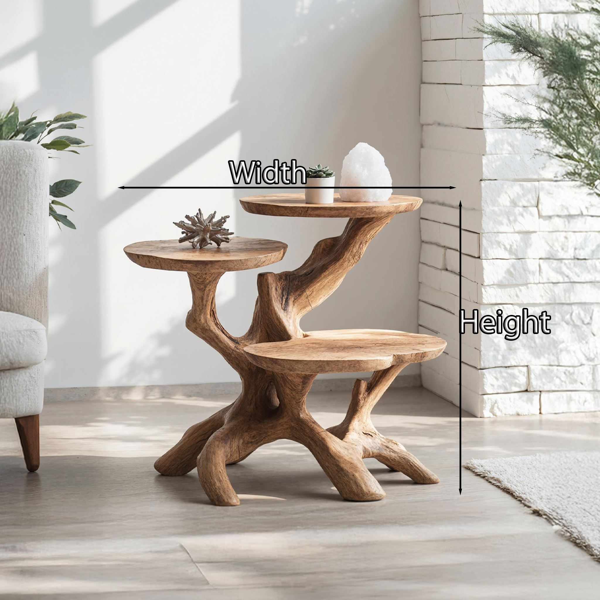 Farmhouse Solid Wood End Table For Living Room SILDTTNEN006