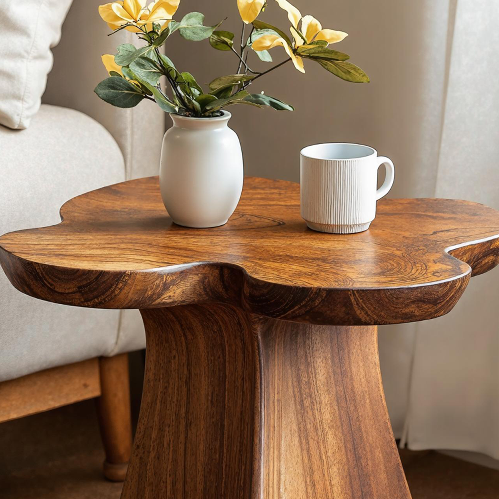 Rustic Solid Wood End Table For Entryway Decor Ideas SILDTEN120